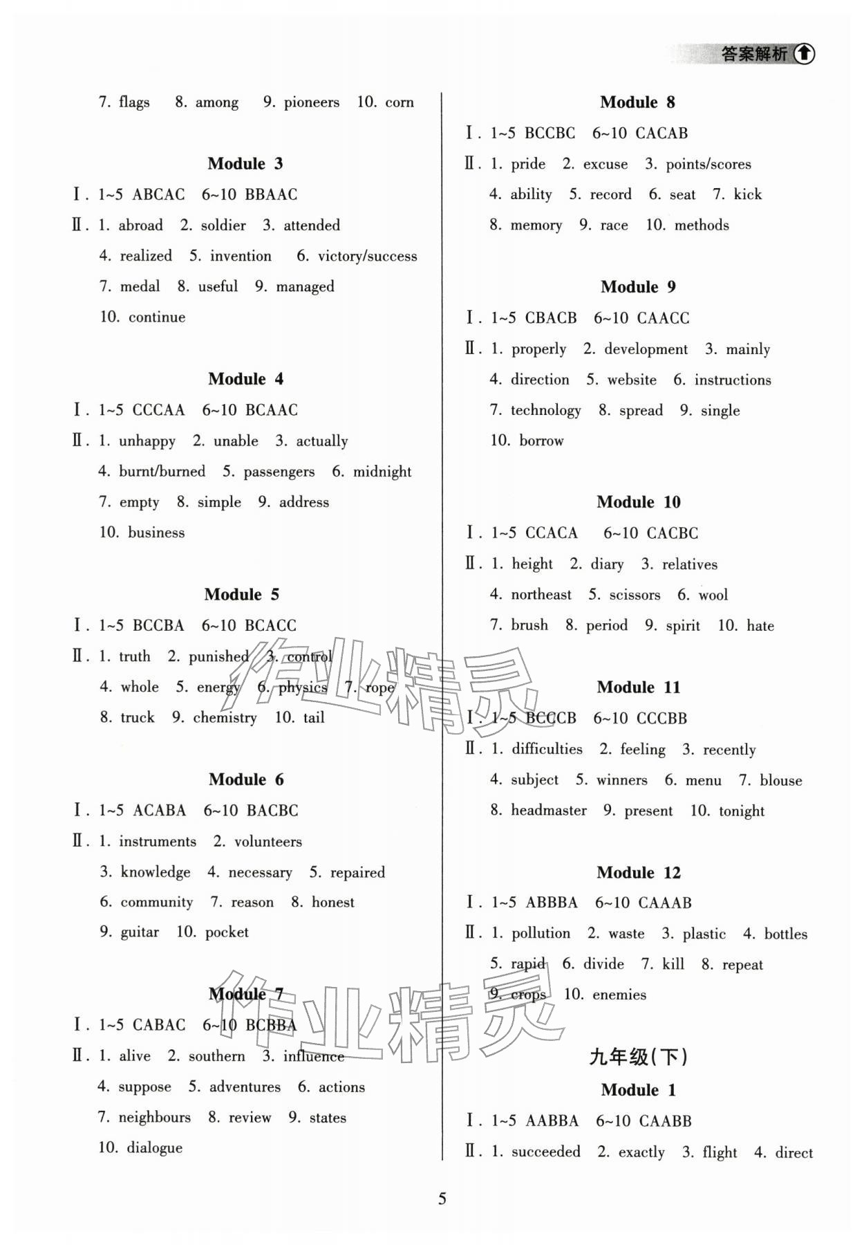 2026年海南中学中考总复习英语外研版&nbsp;第5页