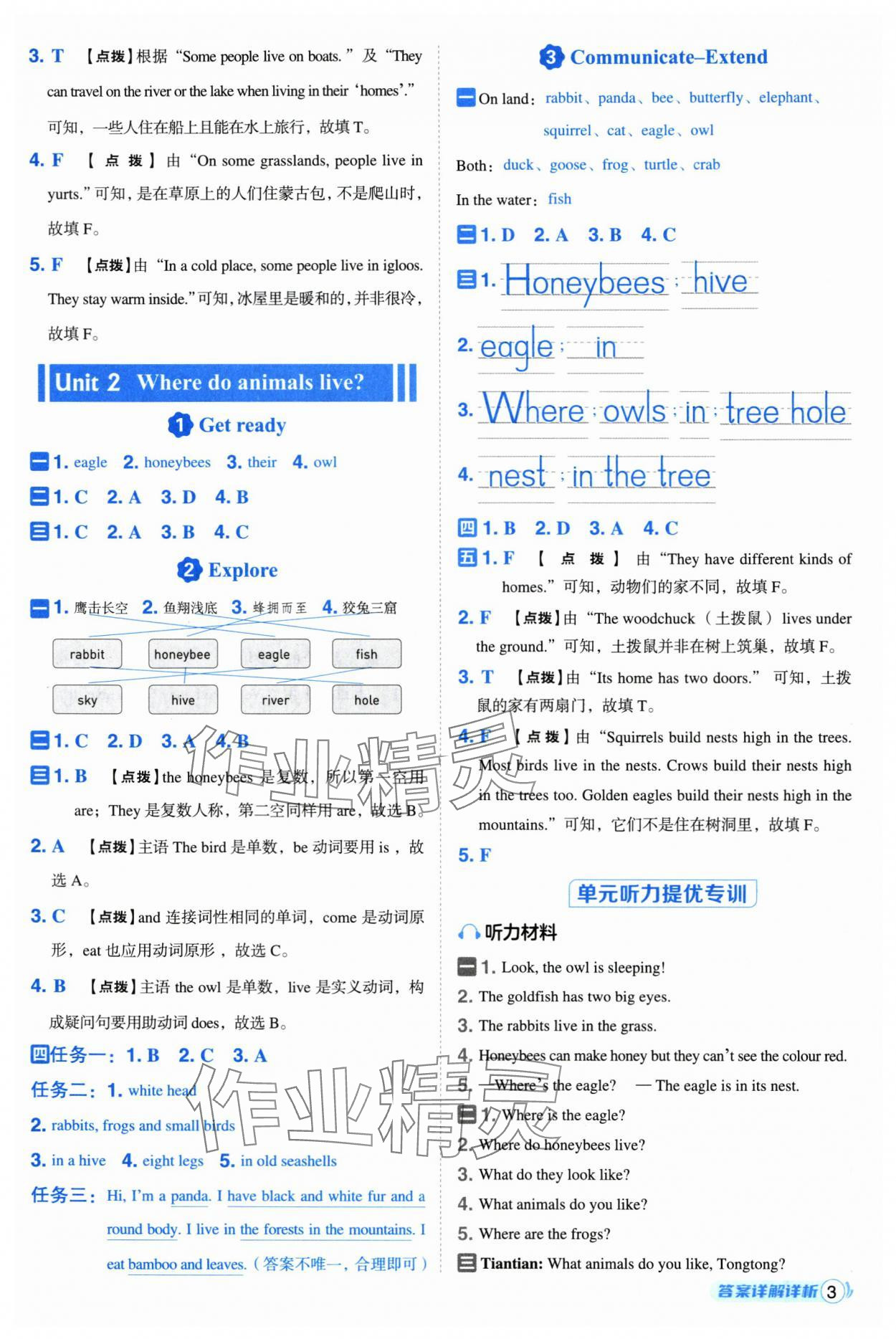 2025年綜合應(yīng)用創(chuàng)新題典中點四年級英語上冊滬教版 參考答案第3頁
