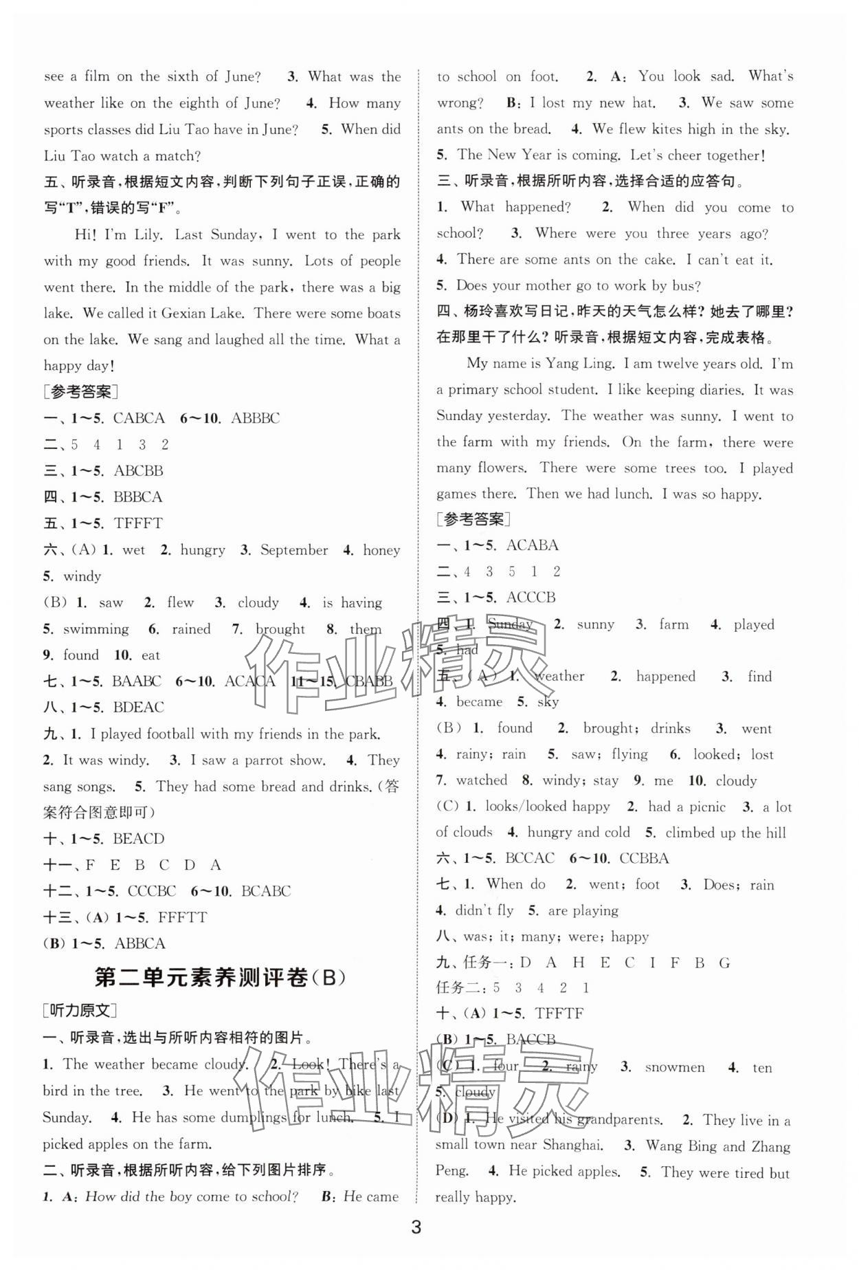 2025年通城學典全程測評卷六年級英語上冊譯林版 第3頁