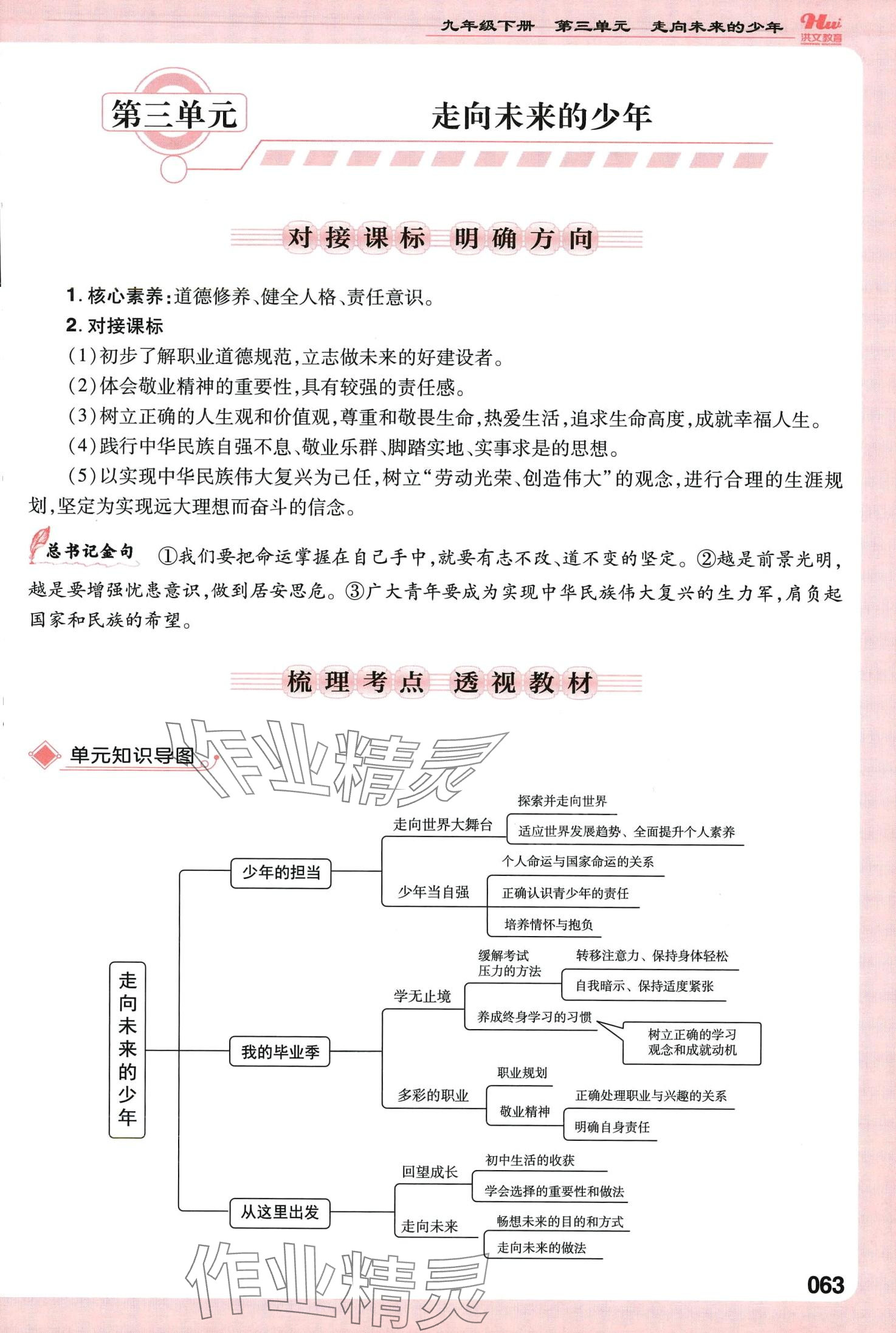 2024年洪文教育最新中考道德与法治中考人教版河南专版 第63页