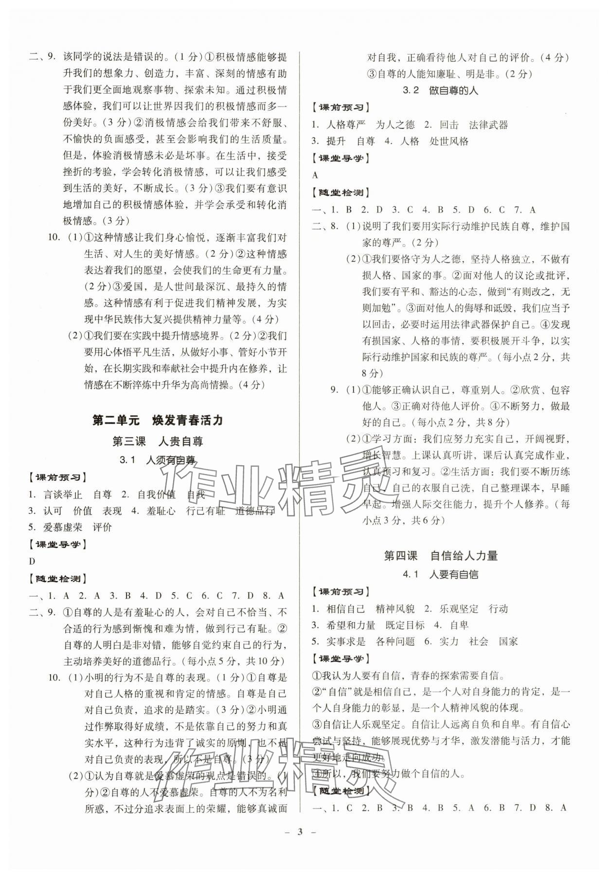 2025年金牌導(dǎo)學(xué)案七年級(jí)道德與法治下冊(cè)人教版 第3頁