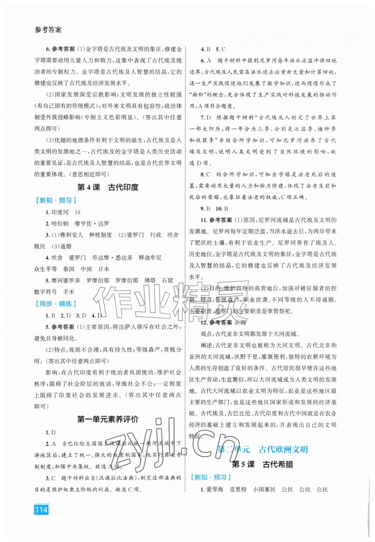 2026年同步全效学案九年级历史上册人教版&nbsp;第2页