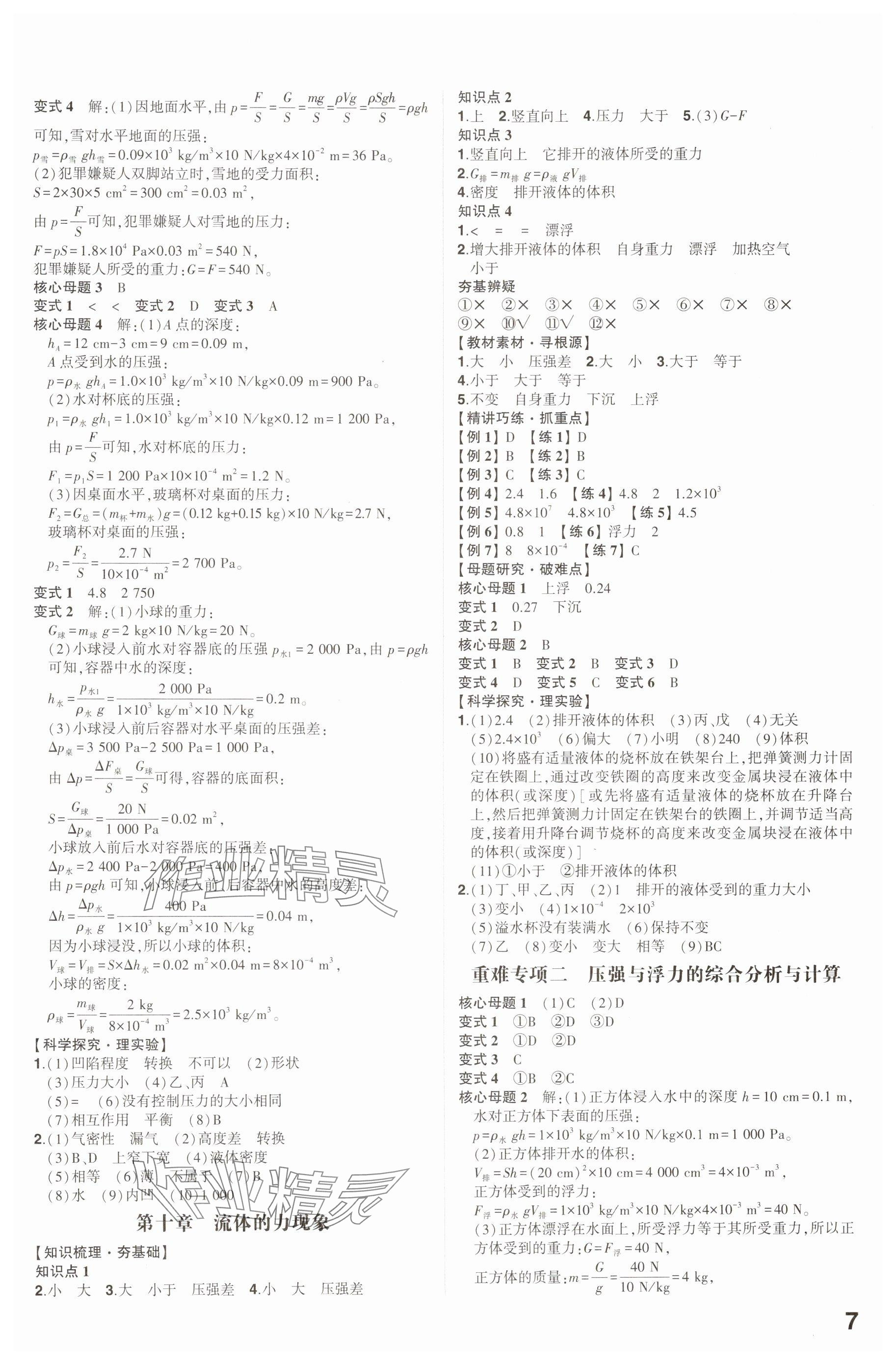 2025年中考备战物理教科版 参考答案第6页