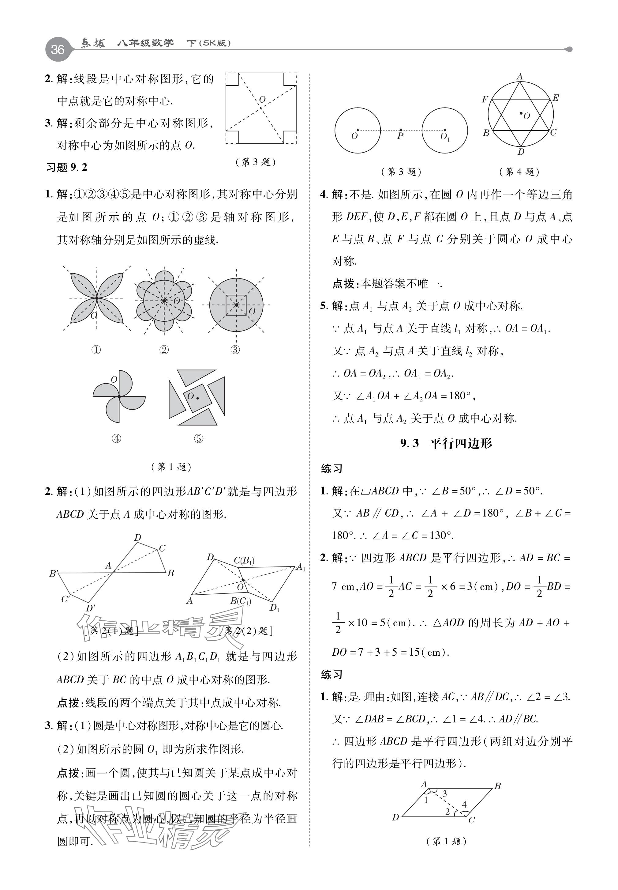 2024年教材课本八年级数学下册苏科版 参考答案第6页