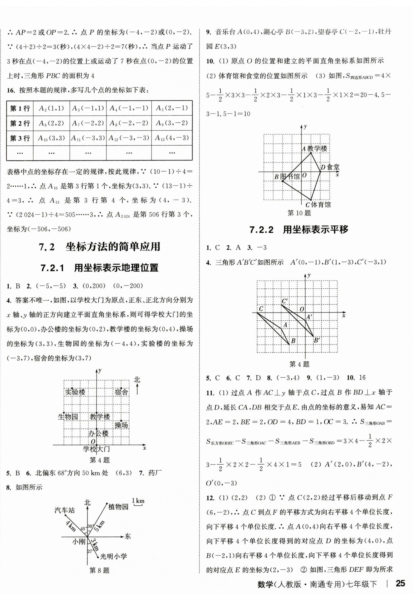 2024年通城学典课时作业本七年级数学下册人教版南通专版 参考答案第10页