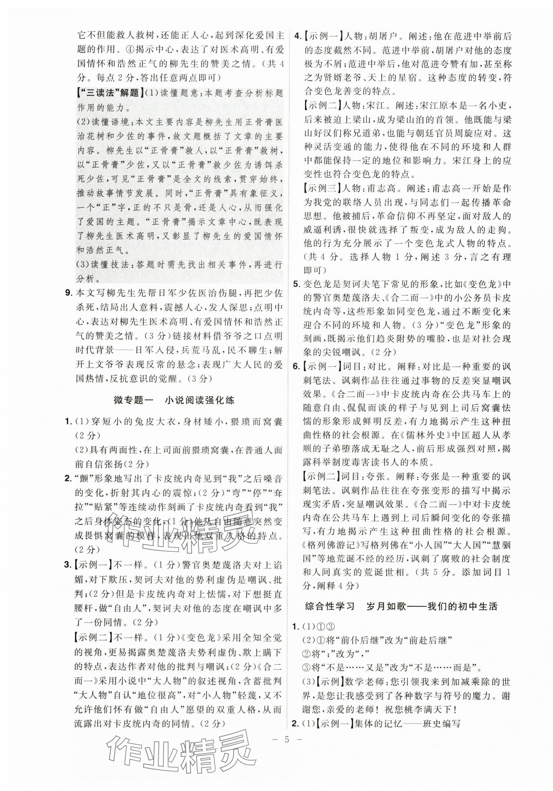 2025年課時(shí)A計(jì)劃九年級語文下冊人教版 第5頁