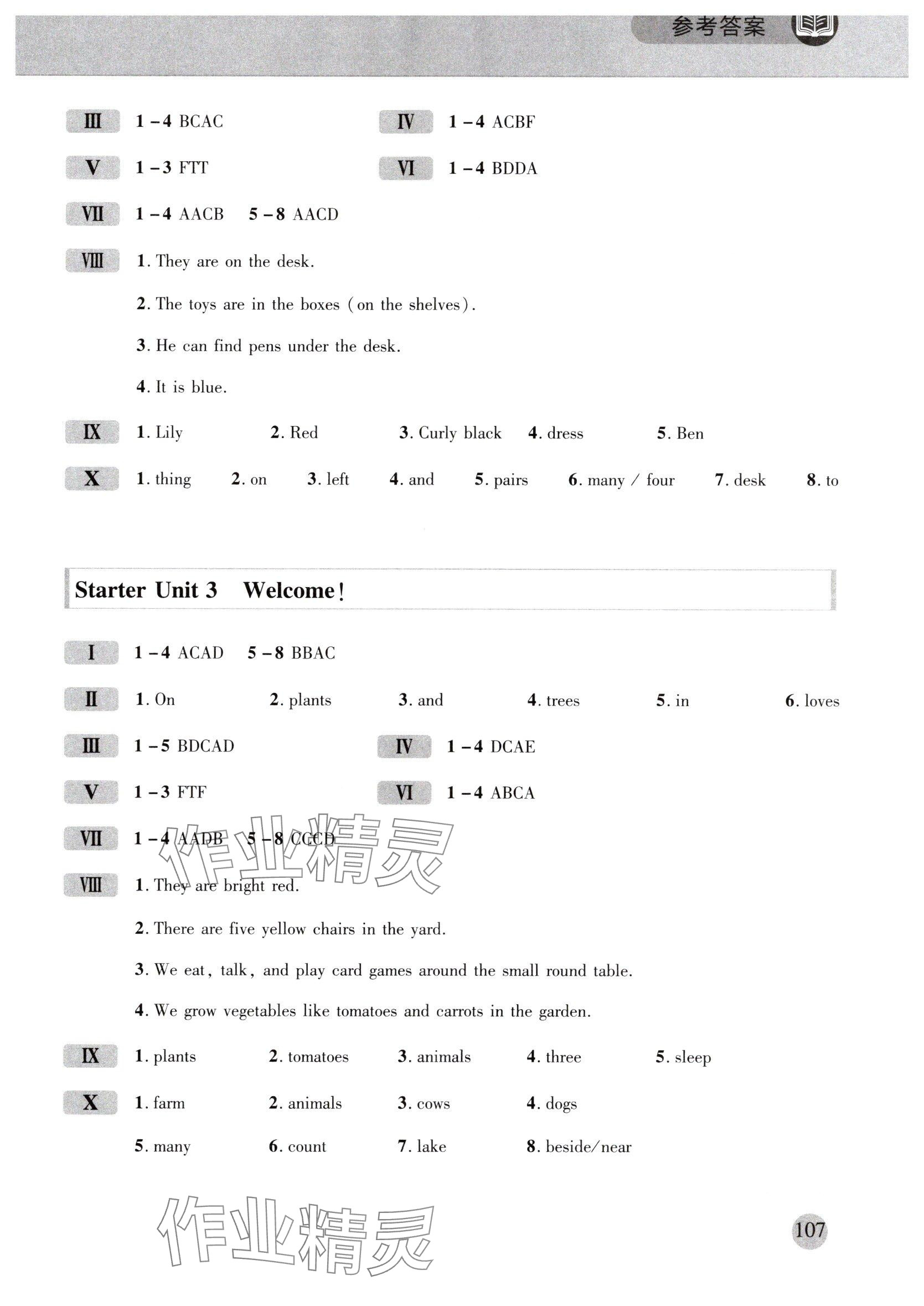 2025年初中英语同步阅读训练七年级上册人教版 参考答案第2页