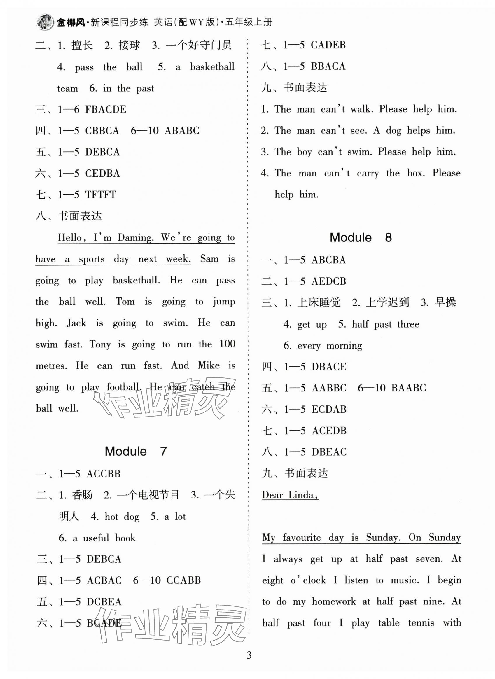 2024年金椰風(fēng)新課程同步練五年級(jí)英語(yǔ)上冊(cè)外研版 第3頁(yè)