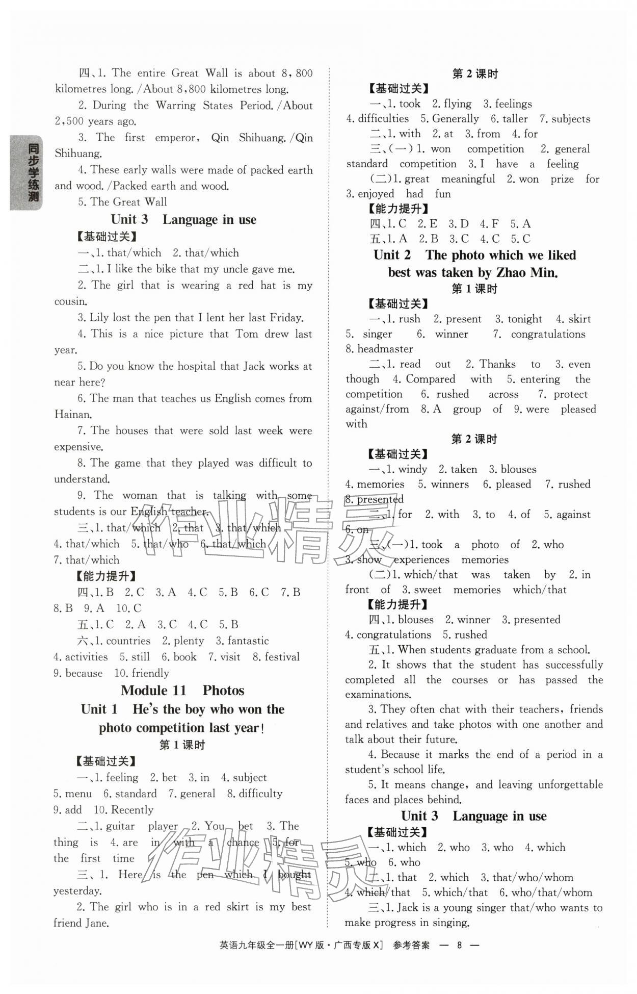 2025年全效學習同步學練測九年級英語全一冊外研版廣西專版 第8頁