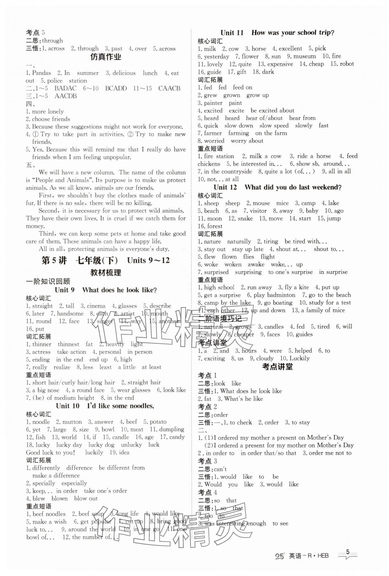 2025年中考特训营英语河北专版&nbsp;第5页