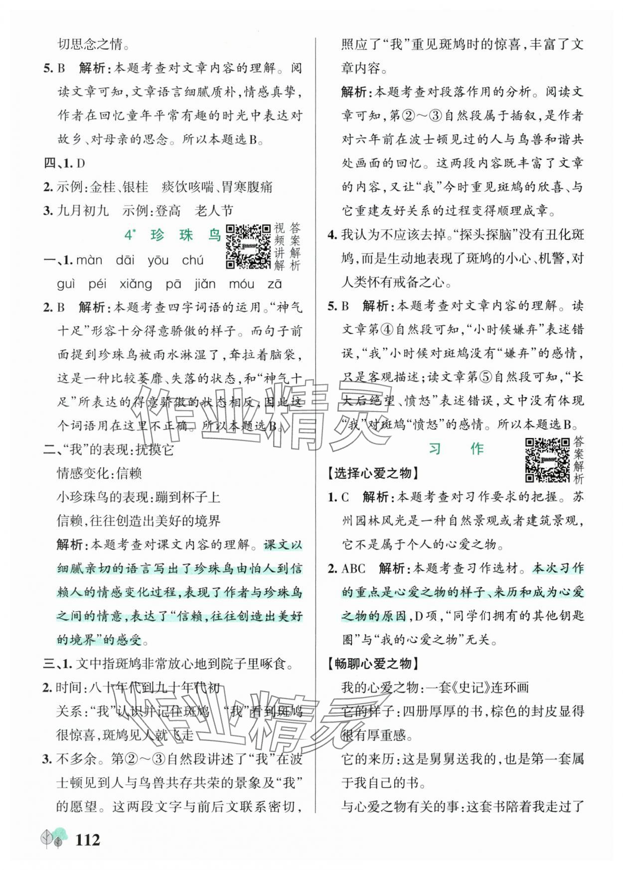 2025年绿卡提优特训五年级语文上册人教版江苏专版&nbsp;第4页