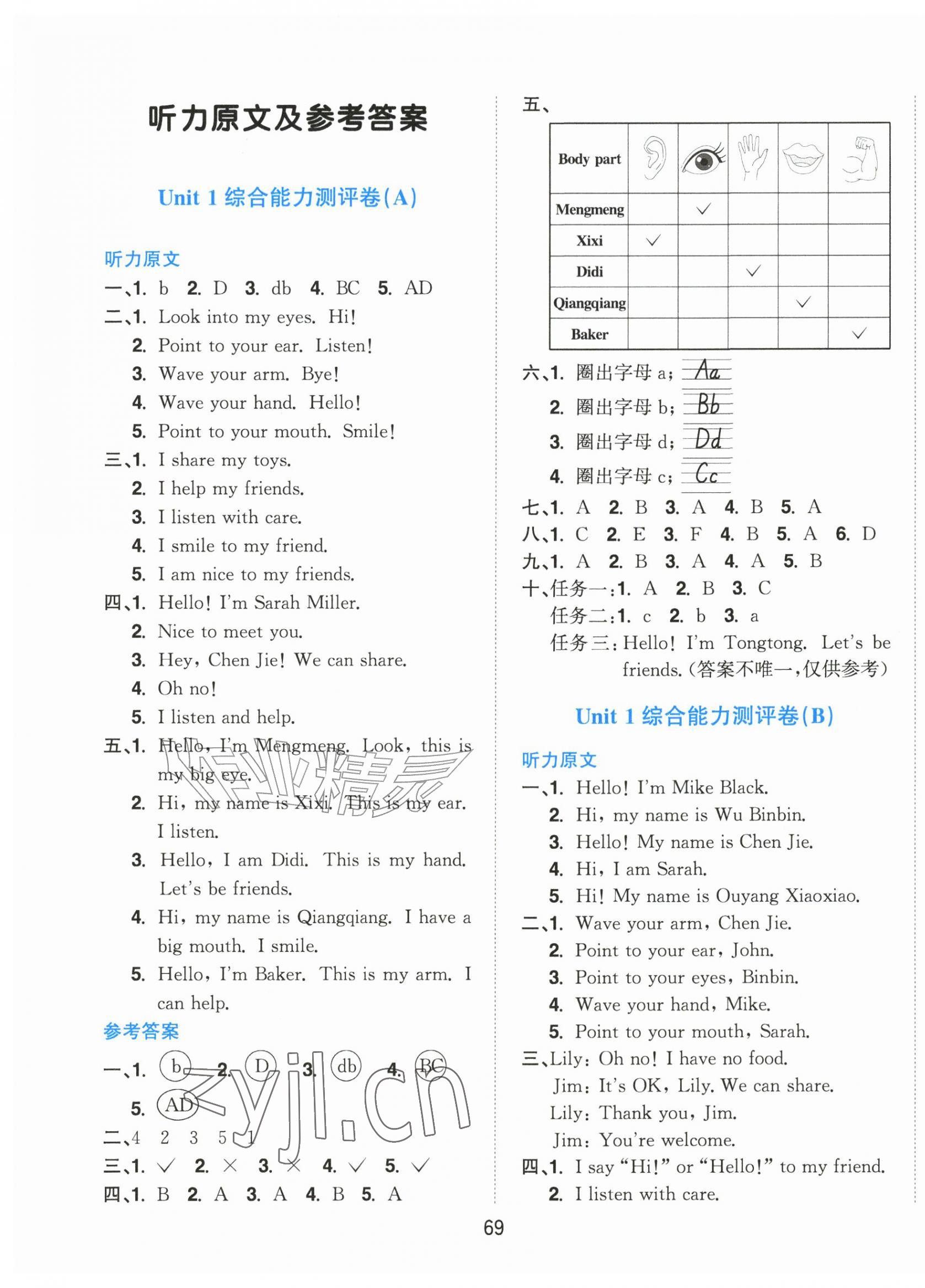 2026年双全学业堂素养分层测评三年级英语上册人教版&nbsp;第1页