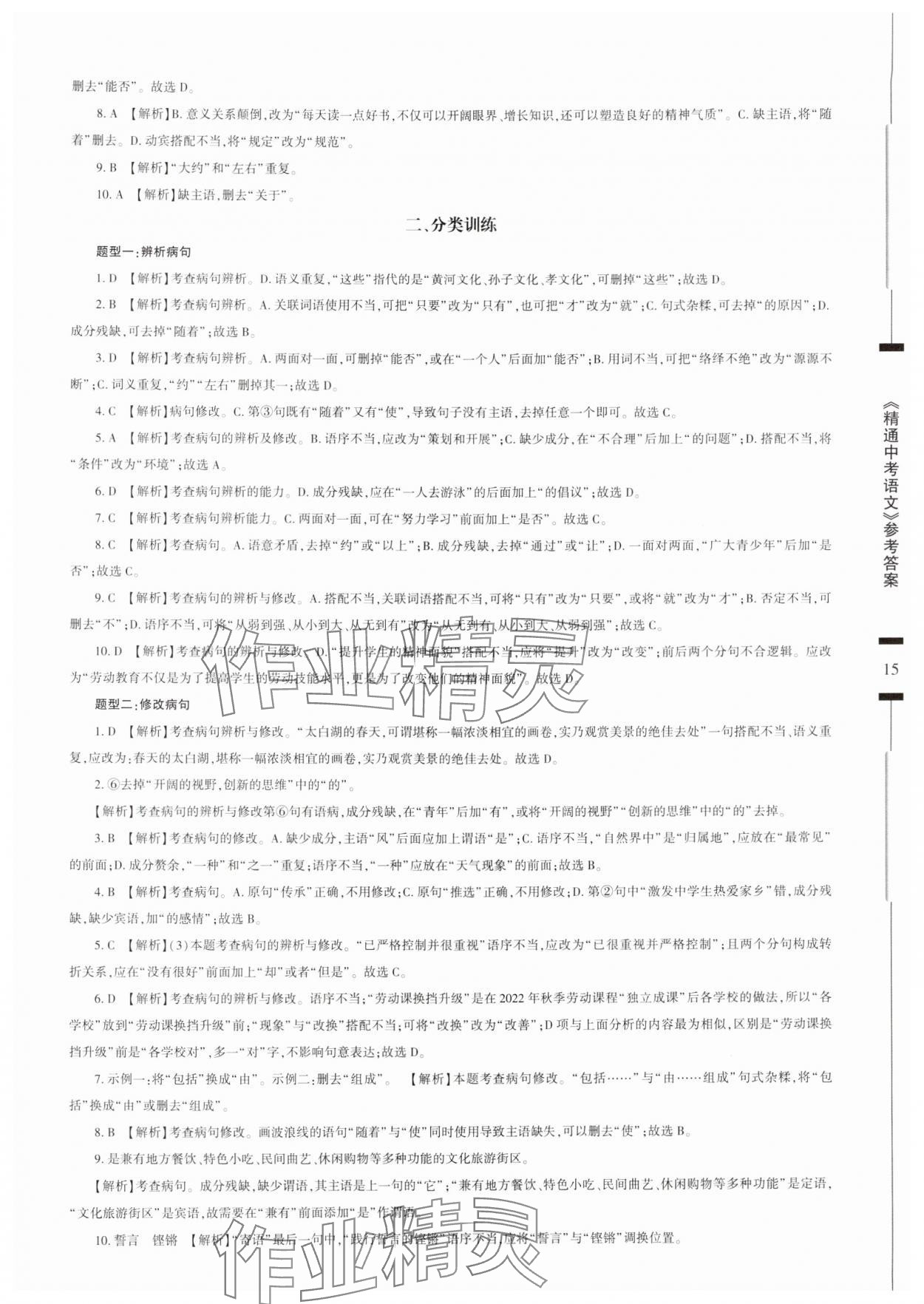 2024年精通中考語文基礎(chǔ)知識與試卷訓練 第15頁