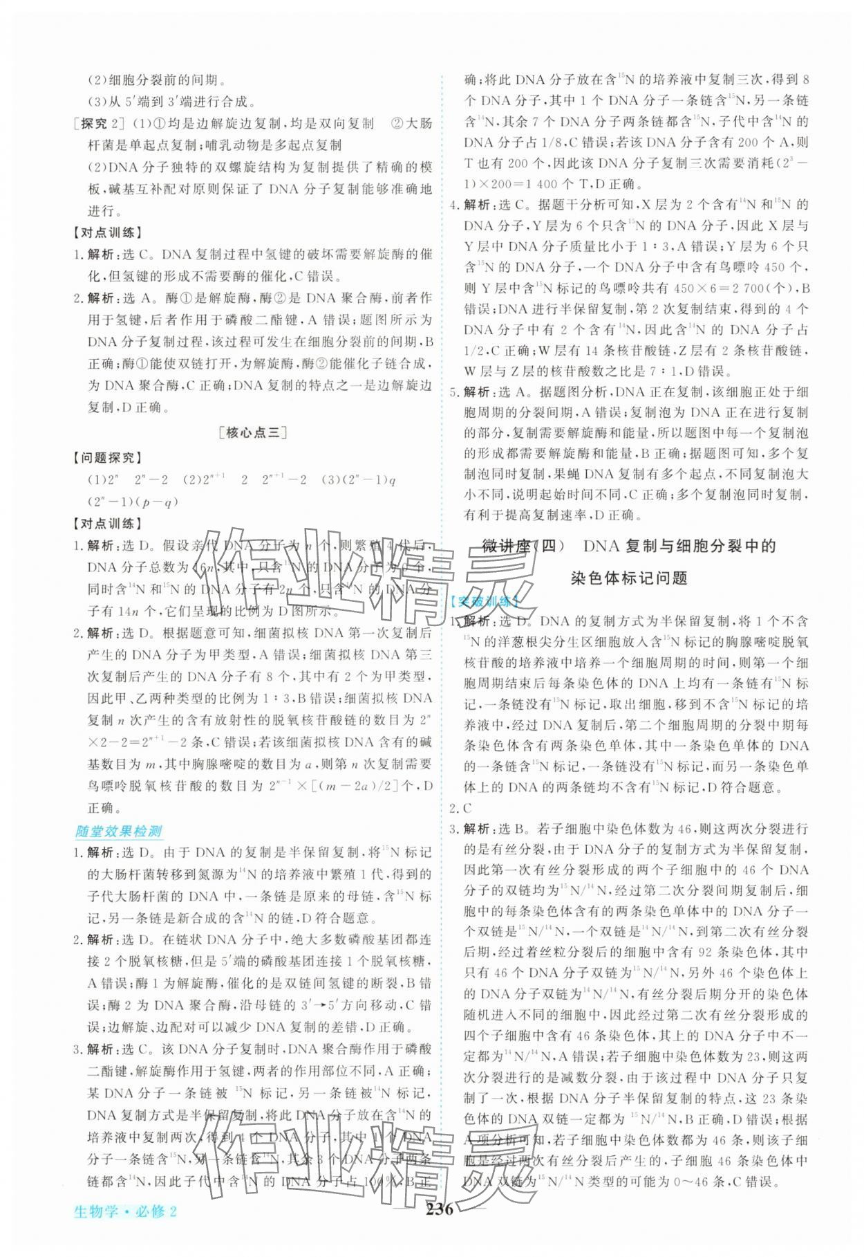 2025年新坐標(biāo)同步練習(xí)高中生物必修2人教版 參考答案第15頁(yè)