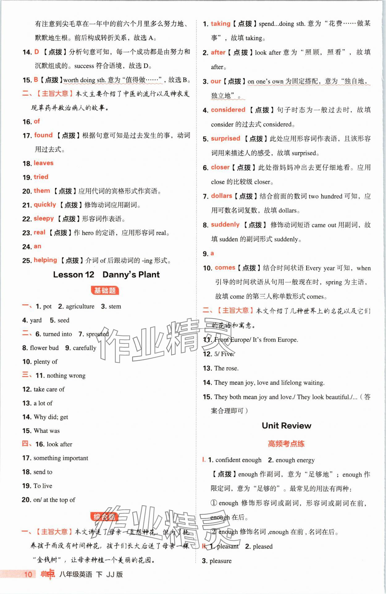 2025年综合应用创新题典中点八年级英语下册冀教版 第10页