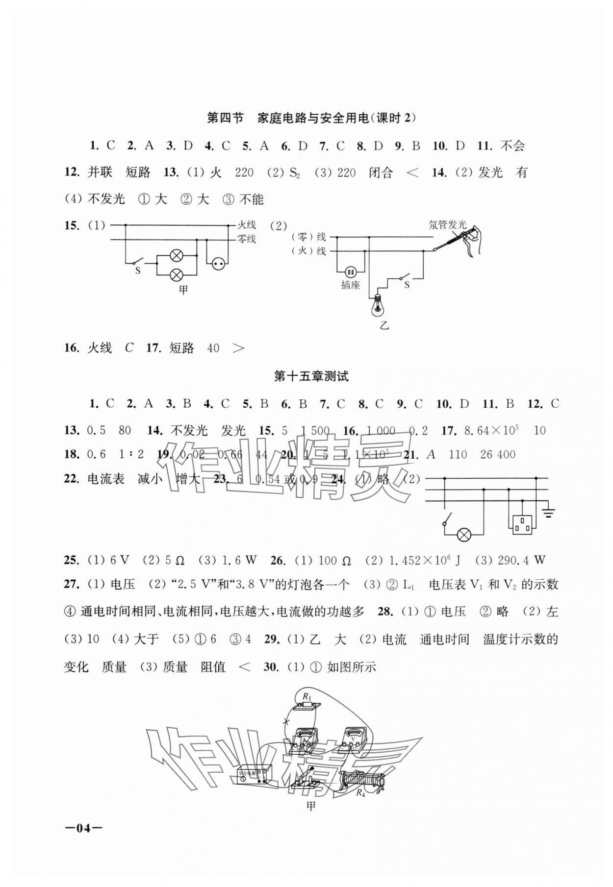 2025年課堂追蹤九年級物理下冊蘇科版 第4頁