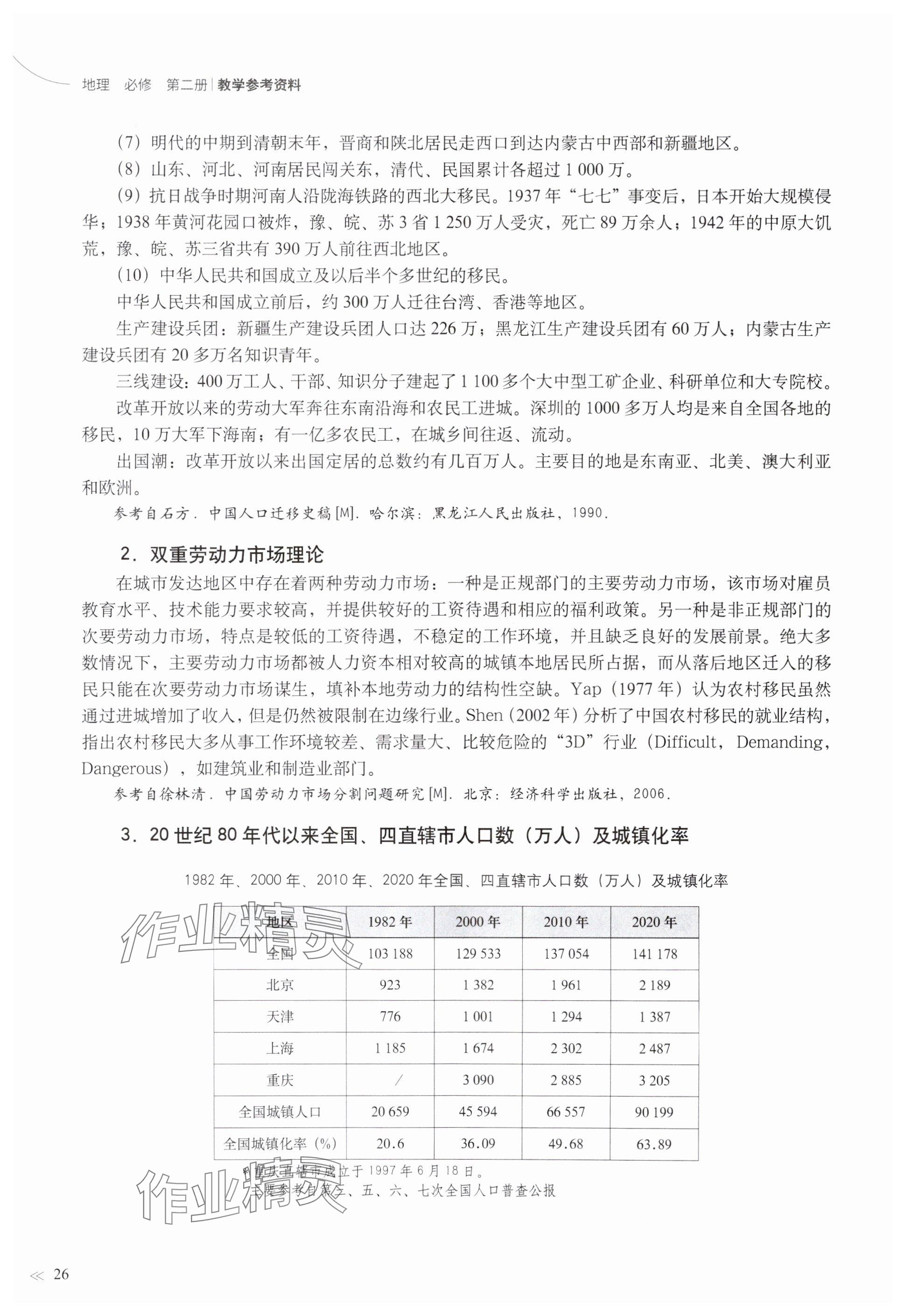 2024年教材課本高中地理必修第二冊滬教版 參考答案第22頁