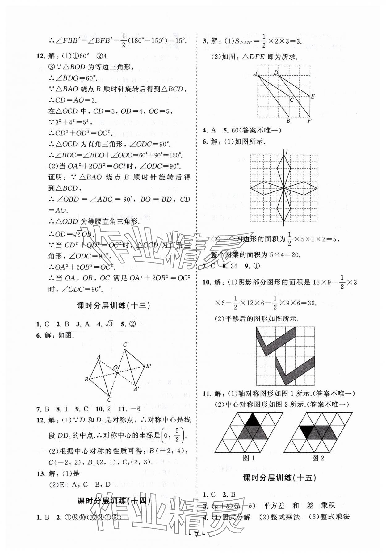 2024年同步練習(xí)冊(cè)分層卷八年級(jí)數(shù)學(xué)下冊(cè)北師大版 參考答案第7頁(yè)