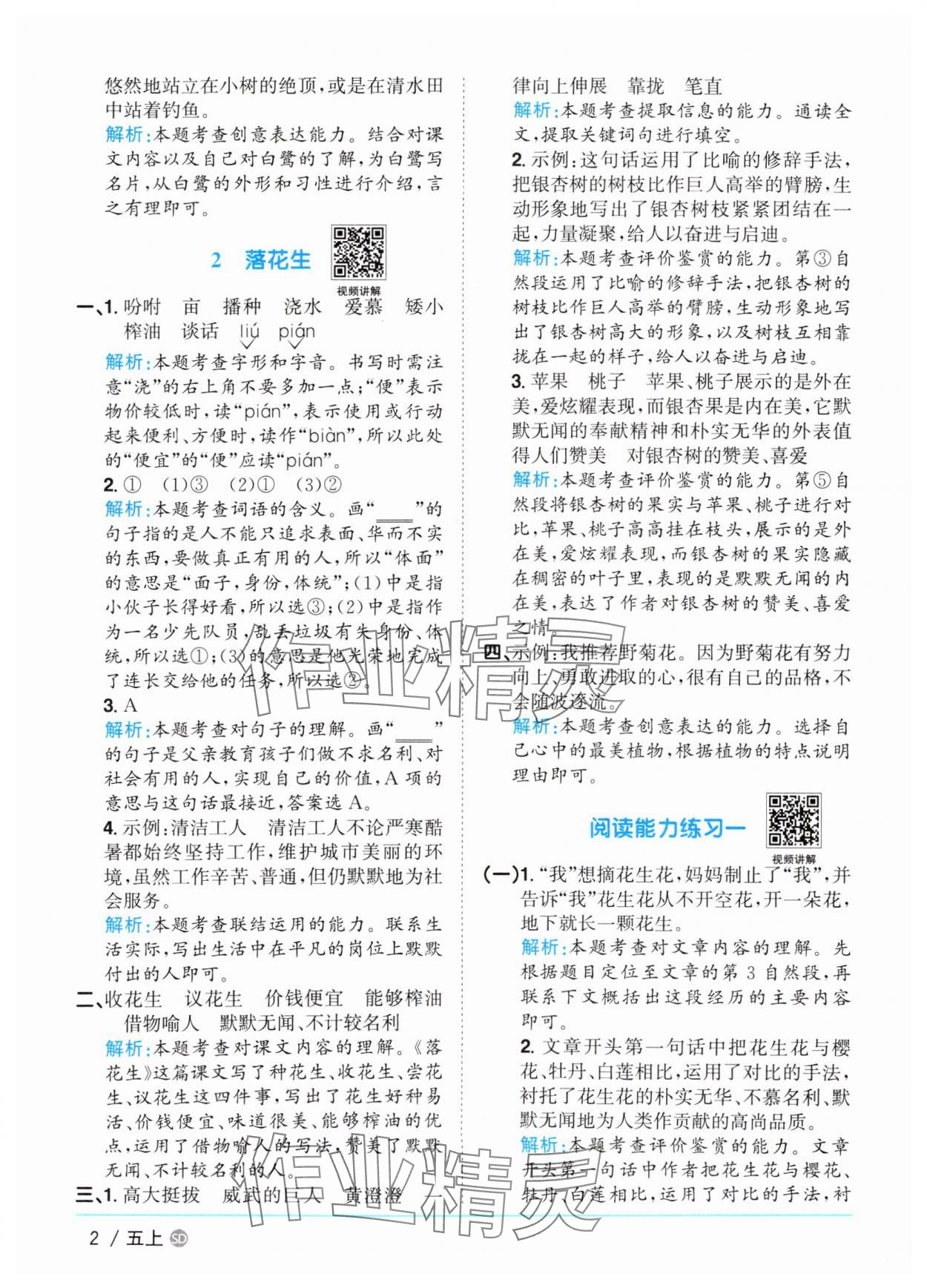 2025年阳光同学课时优化作业五年级语文上册人教版菏泽专版 第2页