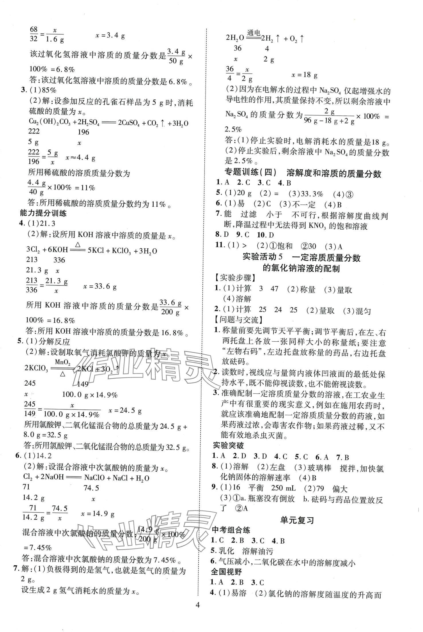 2024年畅行课堂九年级化学下册人教版 第4页