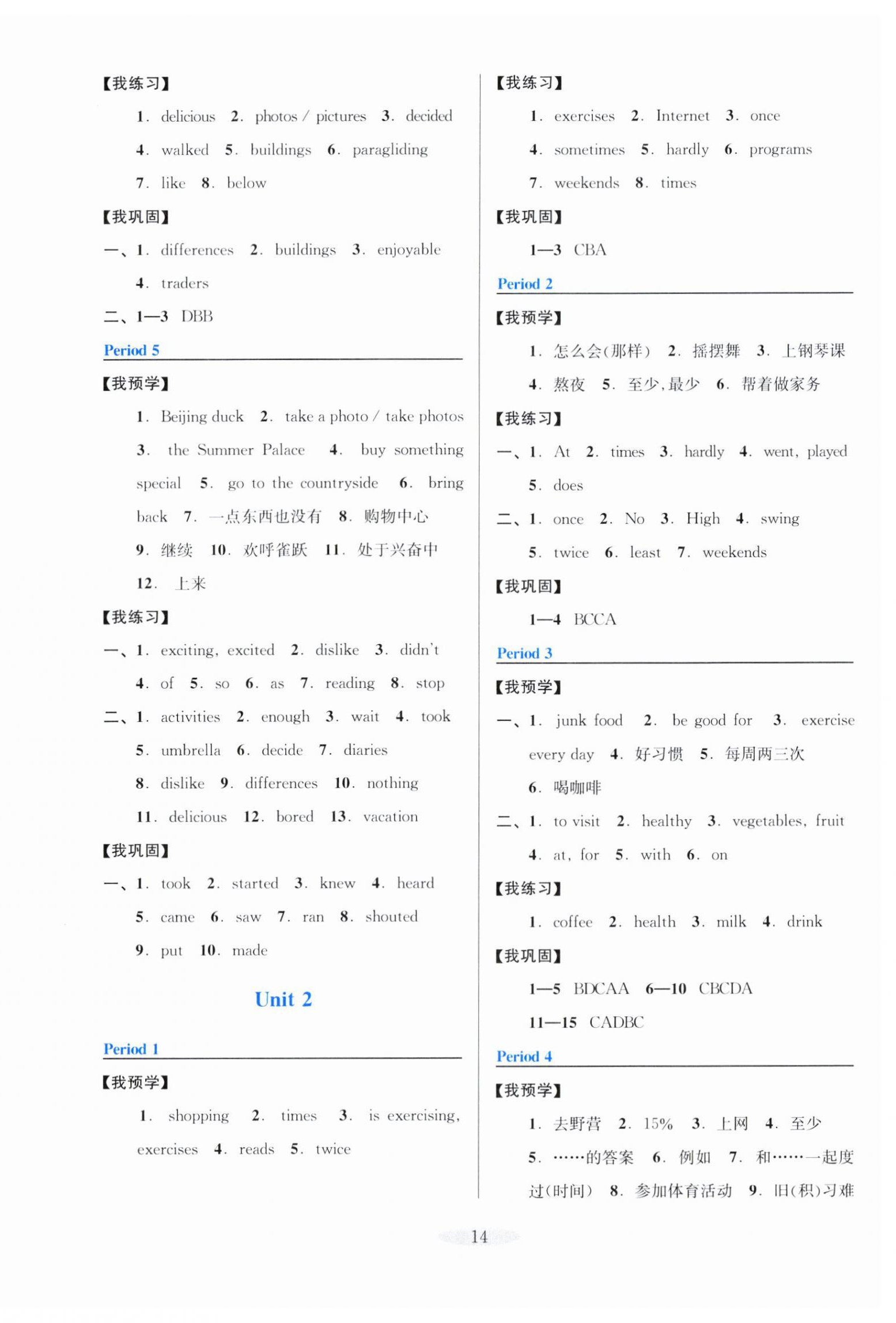 2024年預(yù)學(xué)與導(dǎo)學(xué)八年級英語上冊人教版 參考答案第2頁