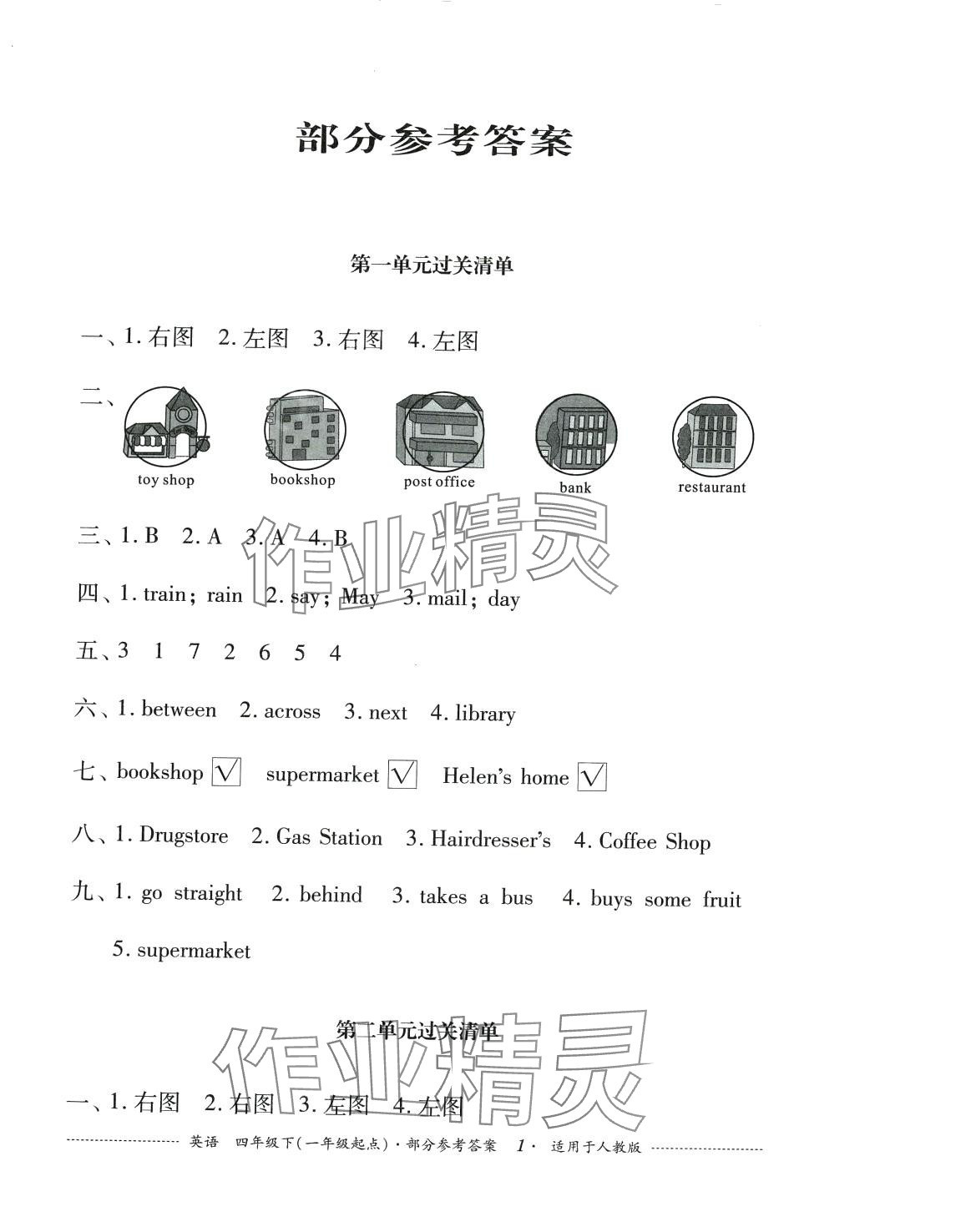 2024年過關(guān)清單四川教育出版社四年級英語下冊人教新起點一年級起 第1頁