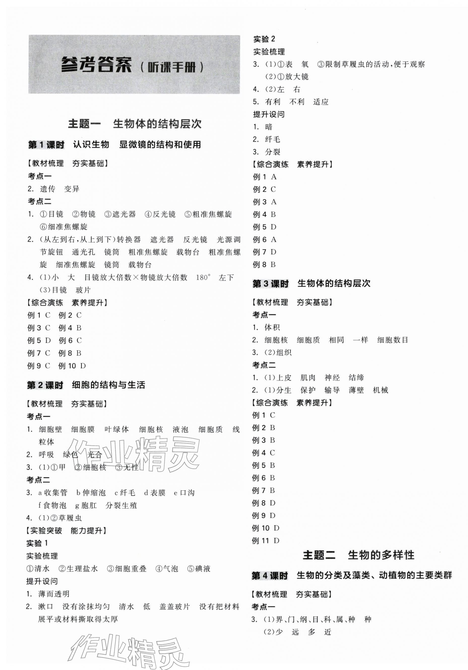 2026年全品中考复习方案生物宁夏专版&nbsp;第1页