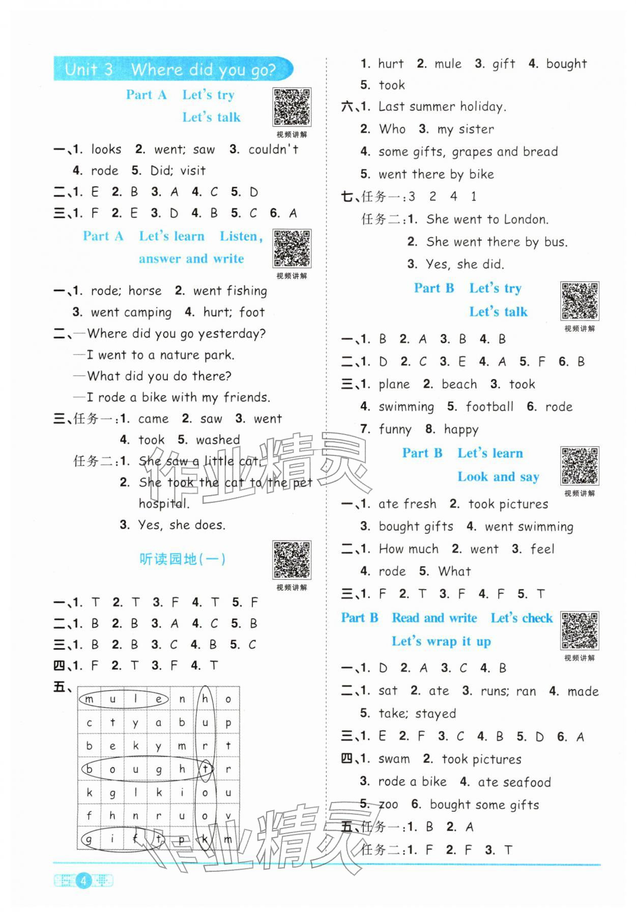 2026年阳光同学课时优化作业六年级英语下册人教版&nbsp;第4页