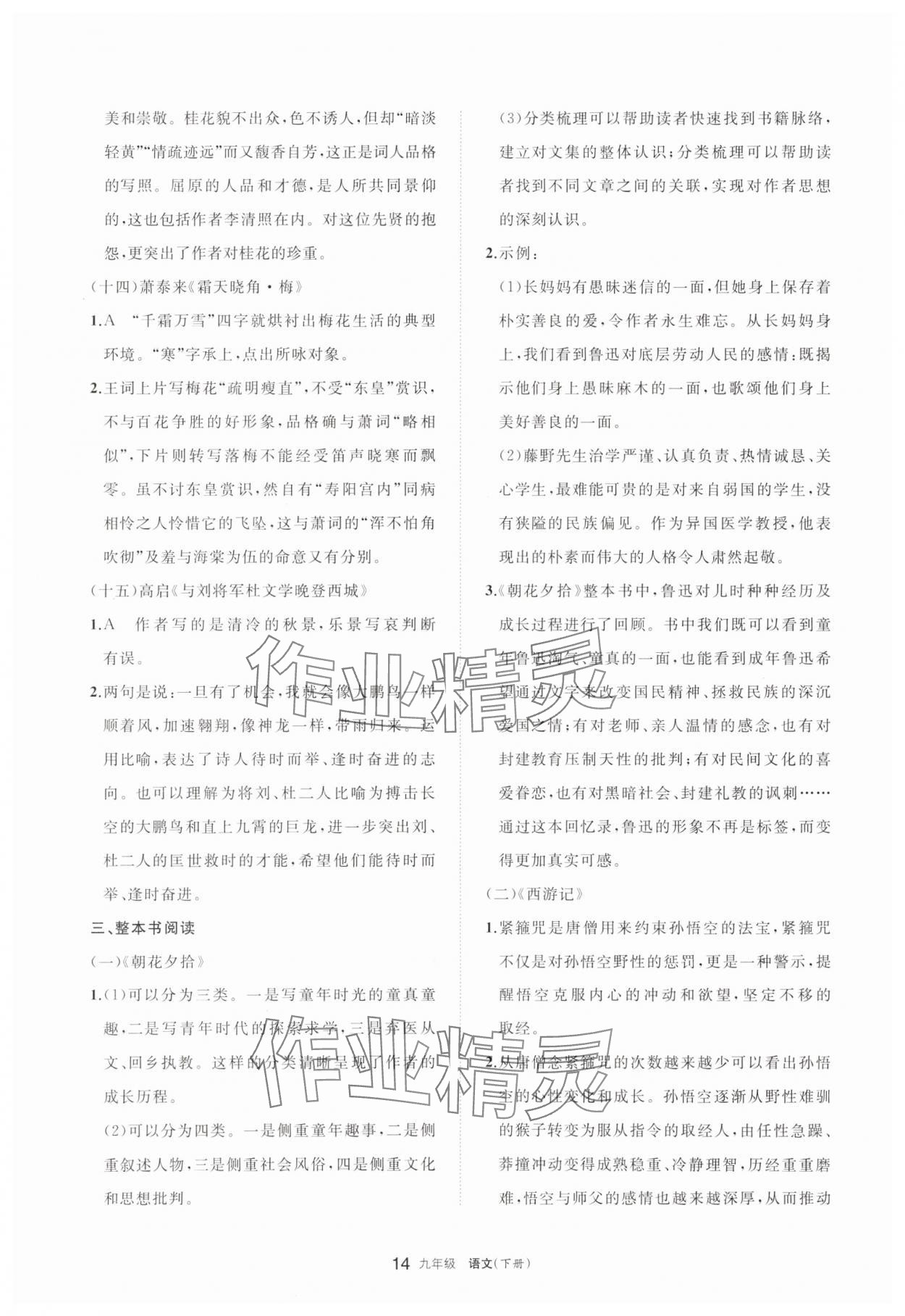 2025年学习之友九年级语文下册人教版 参考答案第14页