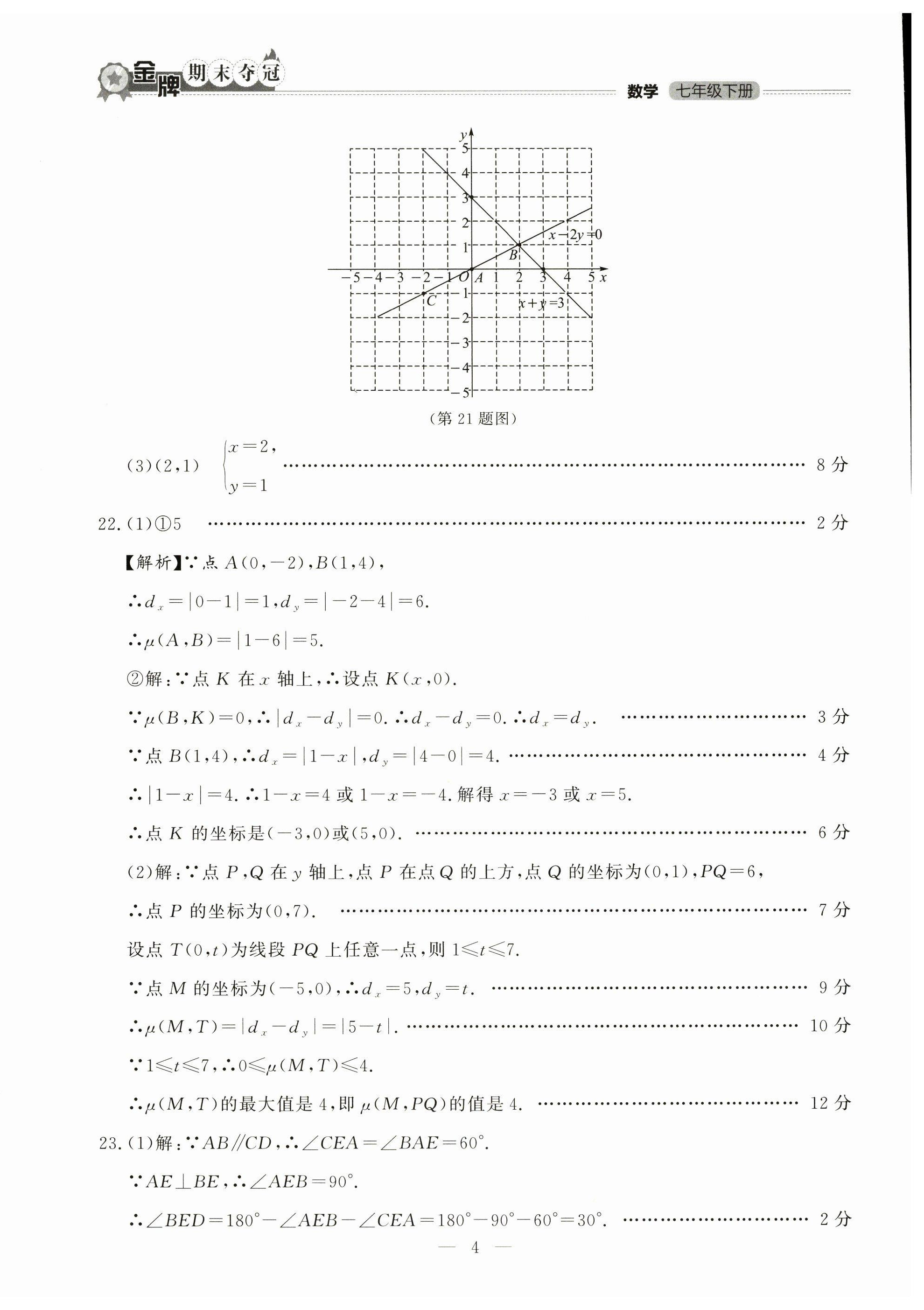 2025年金牌期末奪冠七年級數學下冊人教版遼寧專版 第4頁