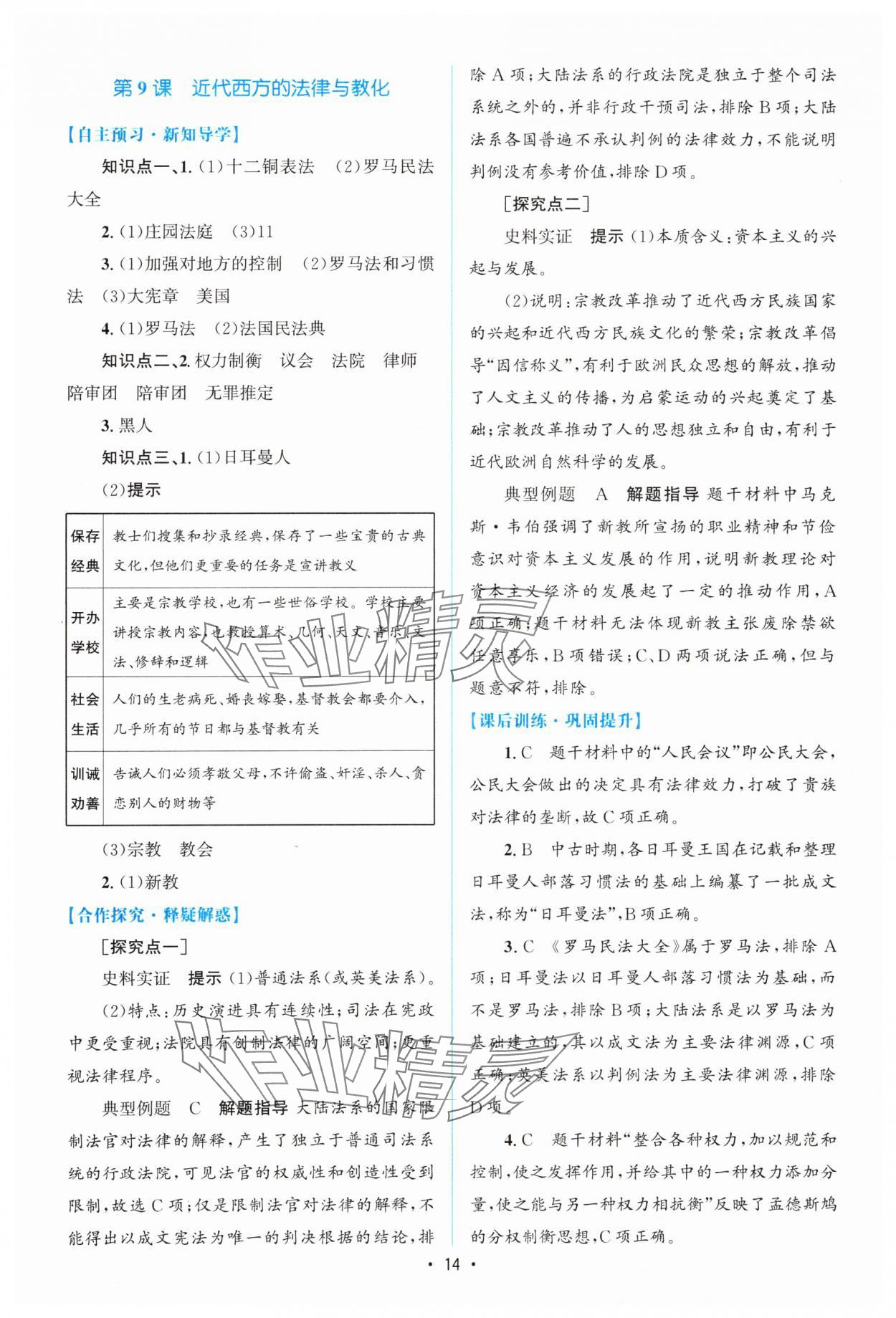 2023年高中同步測(cè)控優(yōu)化設(shè)計(jì)歷史選擇性必修1人教版增強(qiáng)版 參考答案第13頁(yè)