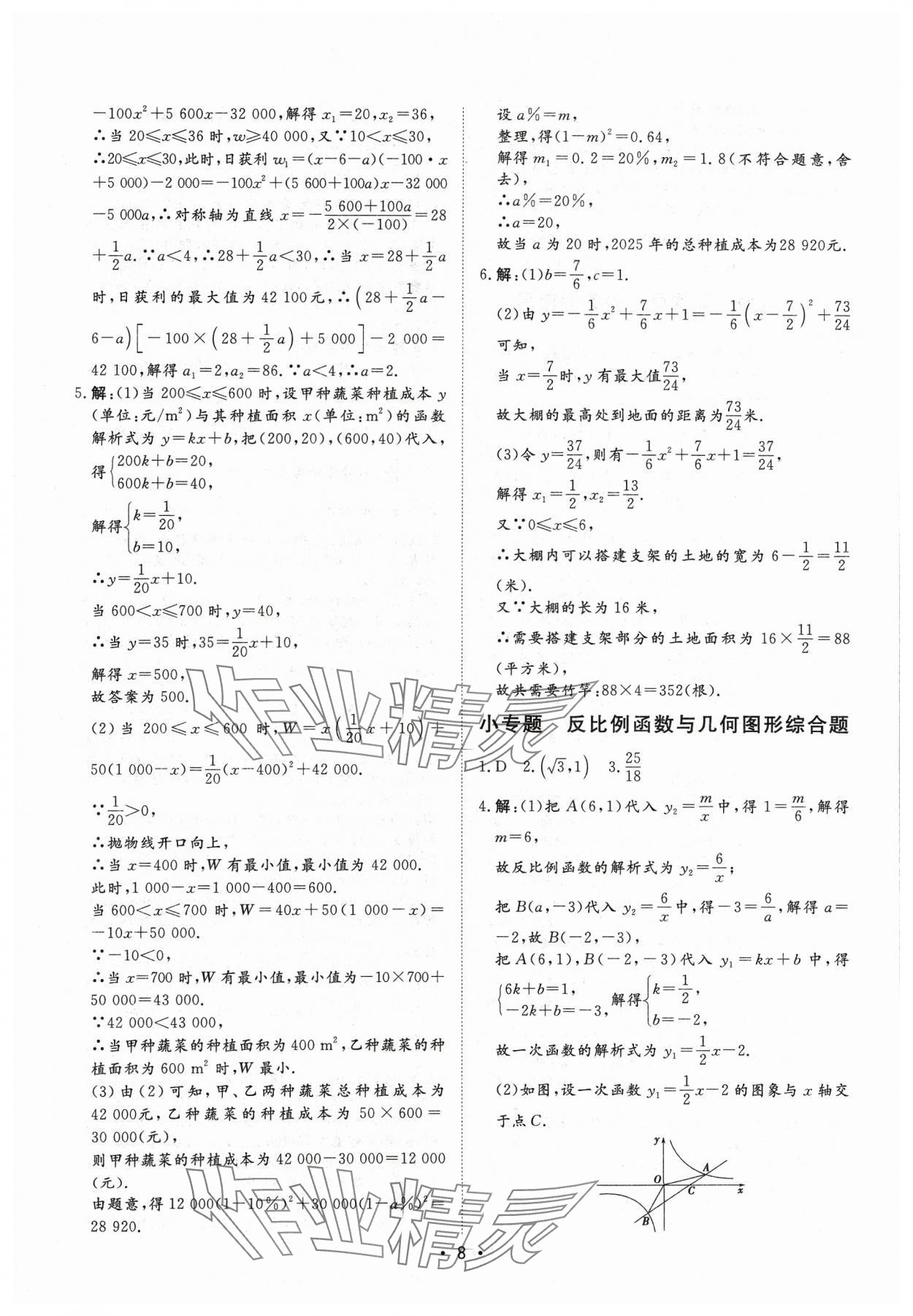 2024年湖北新中考備考與指導數學 參考答案第8頁