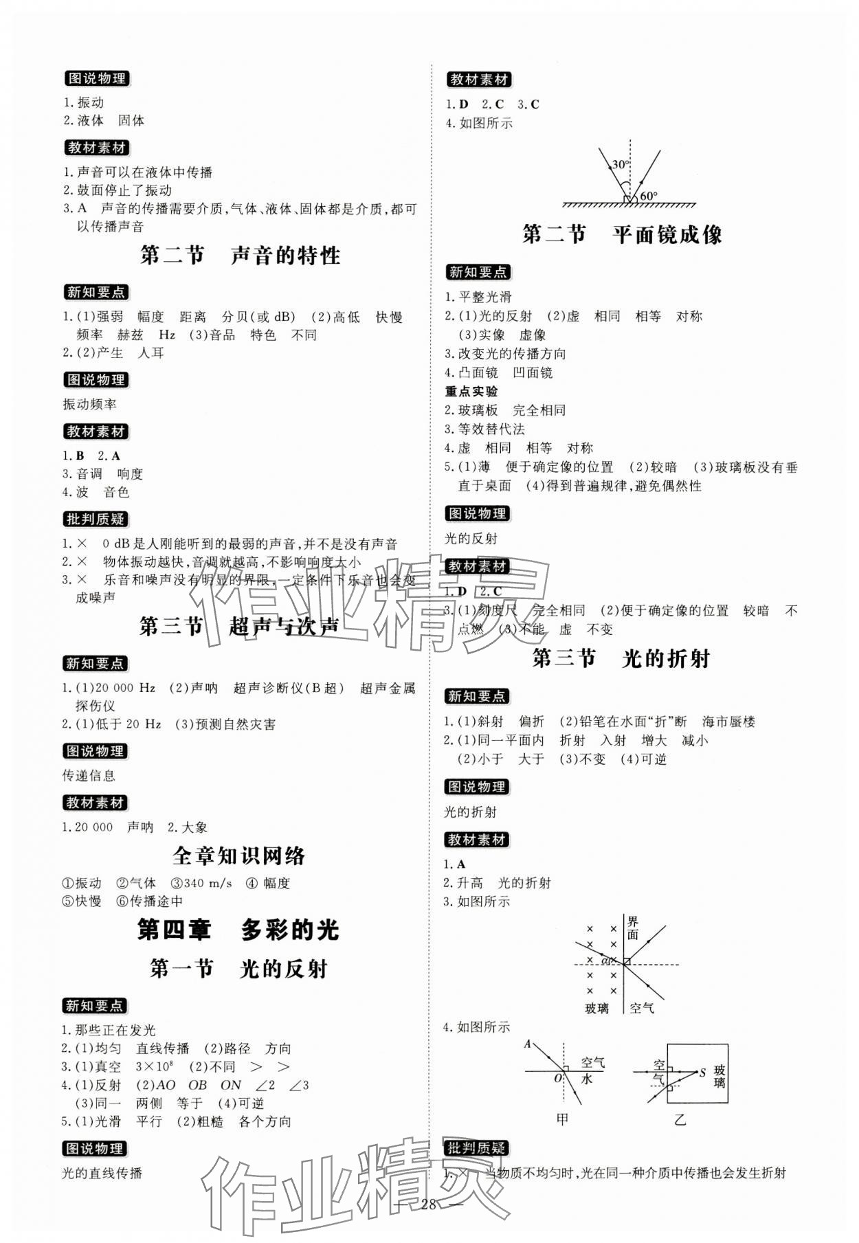 2023年練案八年級物理上冊滬科版 參考答案第2頁