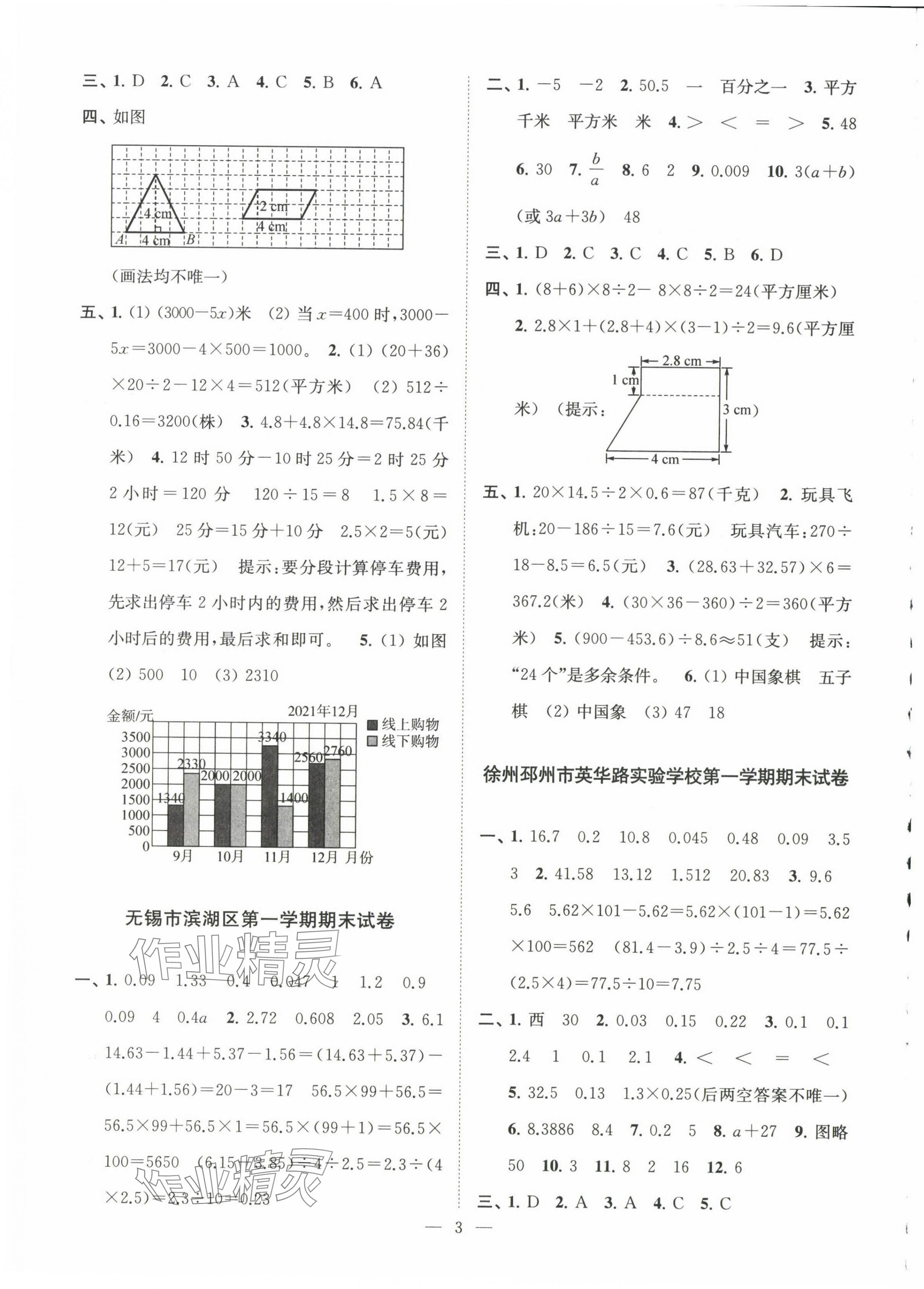 2024年超能學(xué)典各地期末試卷精選五年級(jí)數(shù)學(xué)上冊(cè)蘇教版 第3頁(yè)