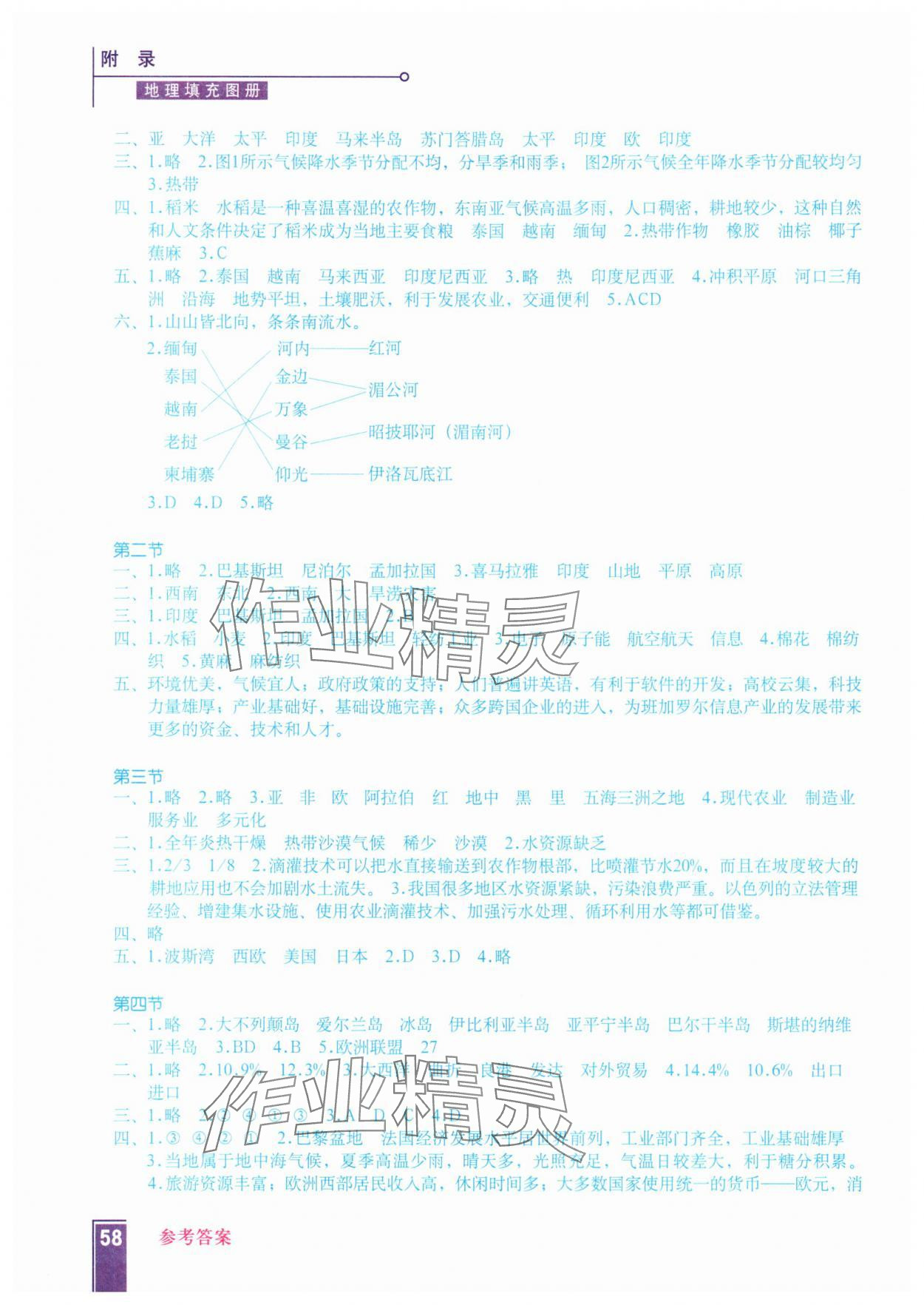 2025年填充图册地质出版社七年级地理下册人教版 第2页