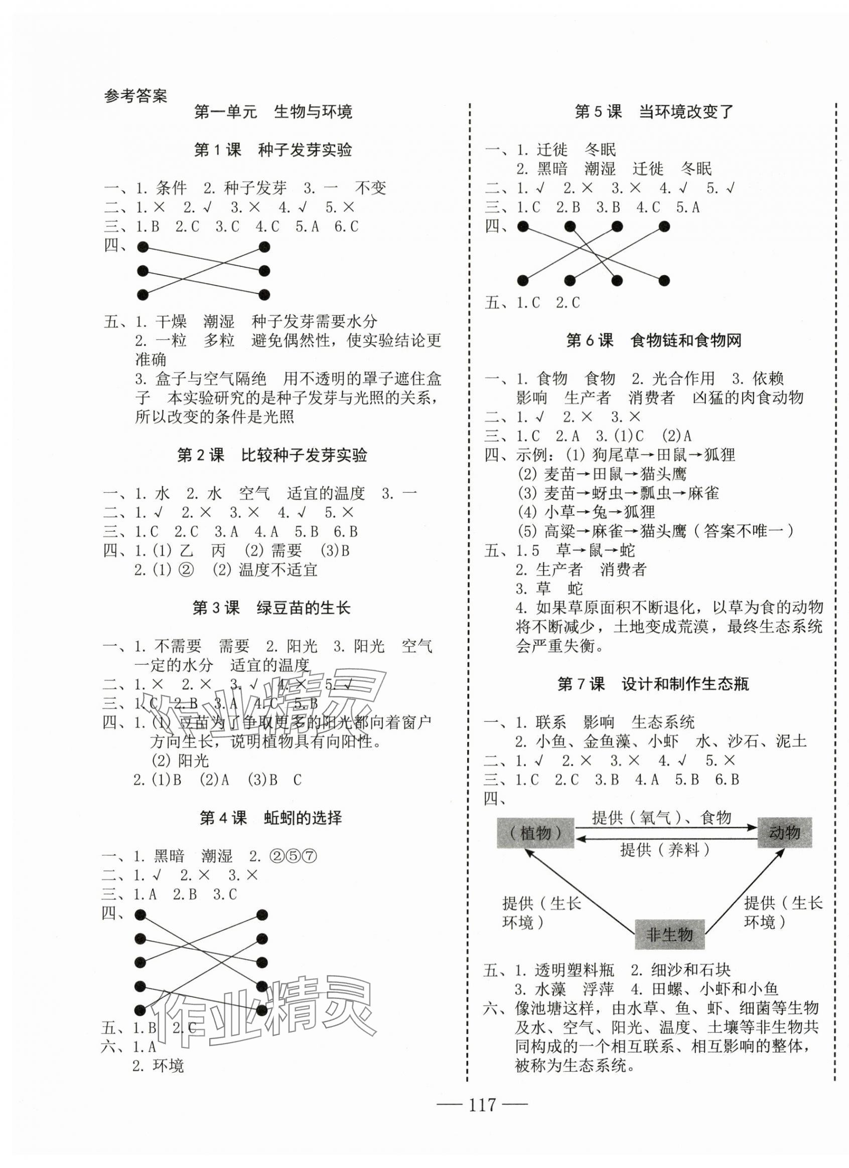 2024年科學速記大通關五年級下冊教科版 參考答案第1頁