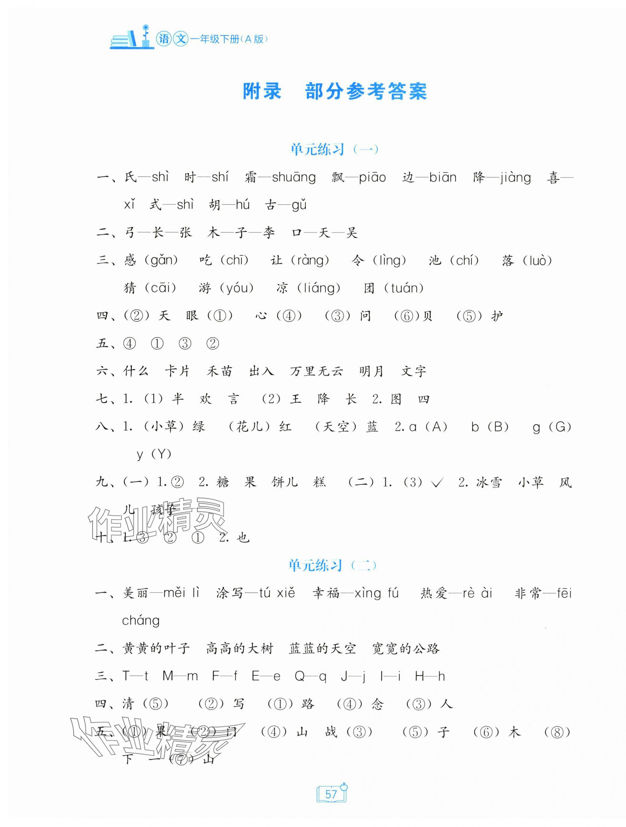 2025年自主学习能力测评单元测试一年级语文下册人教版 第1页