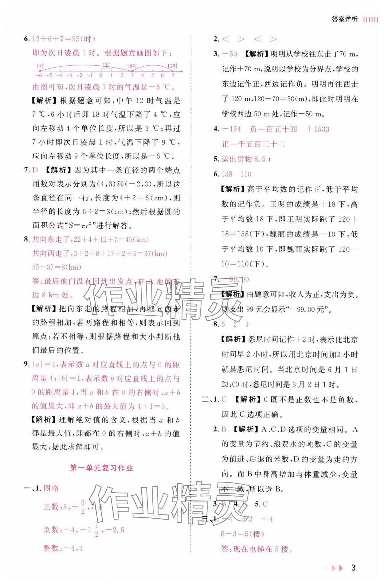 2025年訓練達人六年級數學下冊人教版浙江專版 參考答案第3頁
