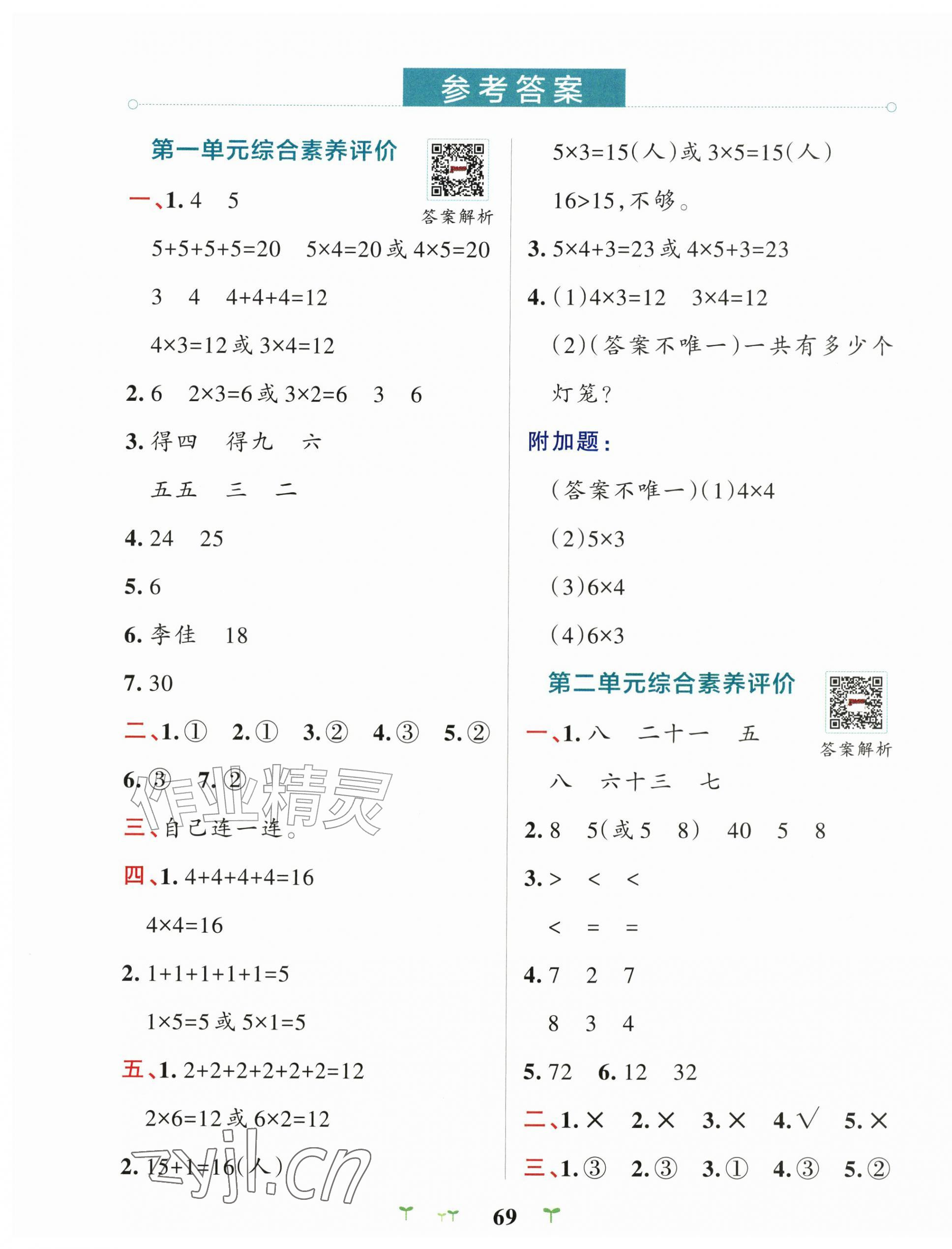 2026年小学学霸冲A卷二年级数学上册青岛版五四制&nbsp;第1页