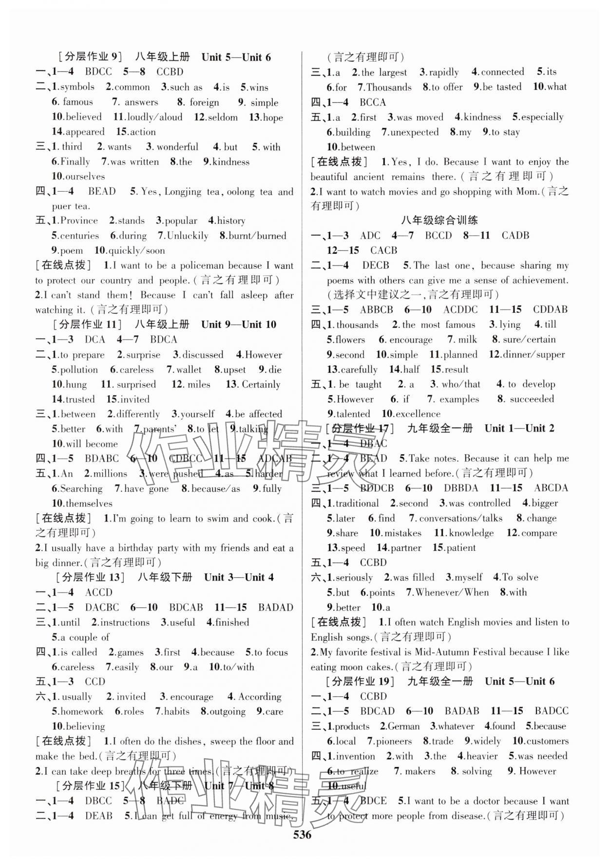 2025年中考高高手英語 參考答案第8頁