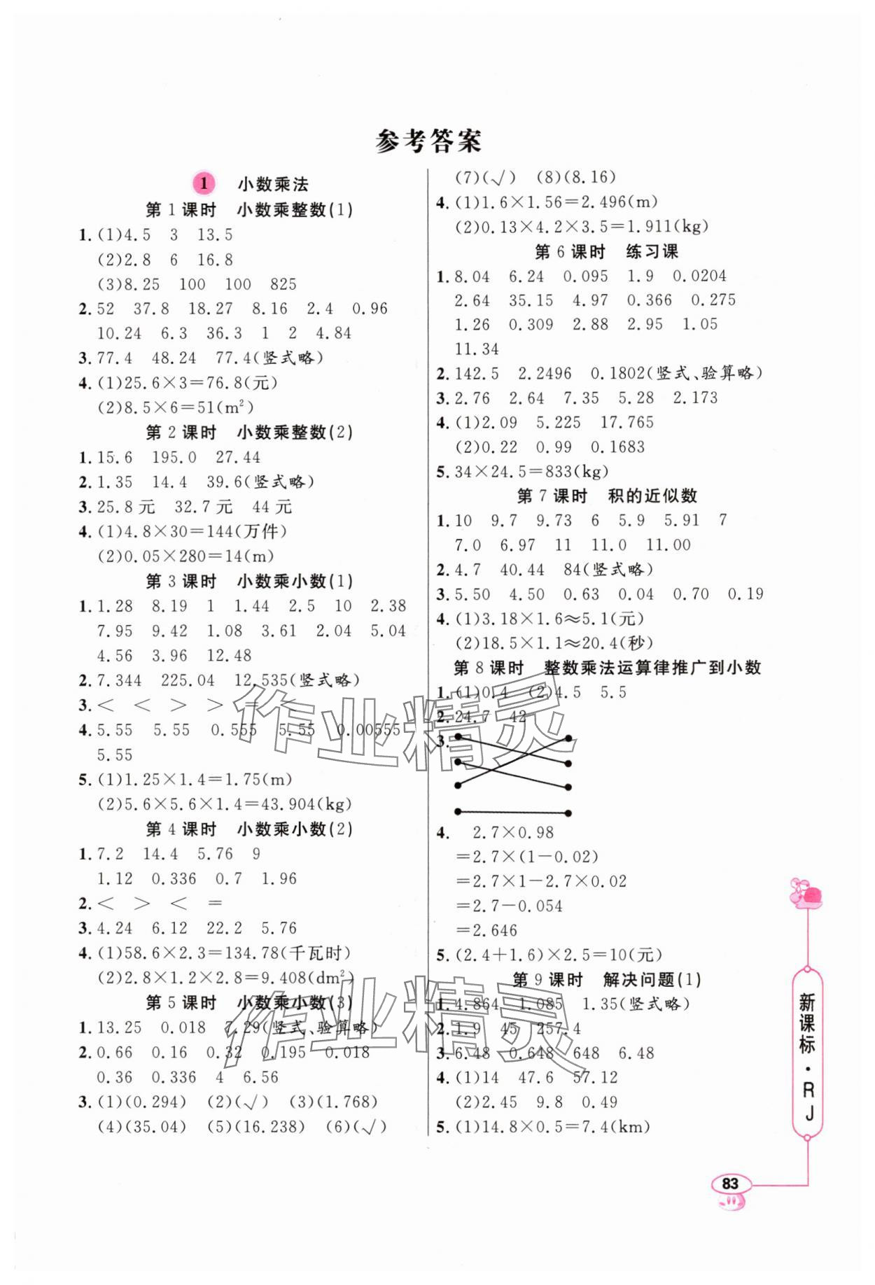 2025年应用题天天练五年级上册人教版 第1页