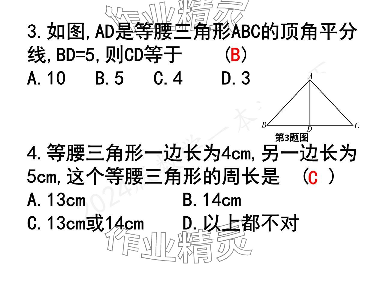 2025年一本通武漢出版社八年級數(shù)學下冊北師大版精簡版 參考答案第3頁