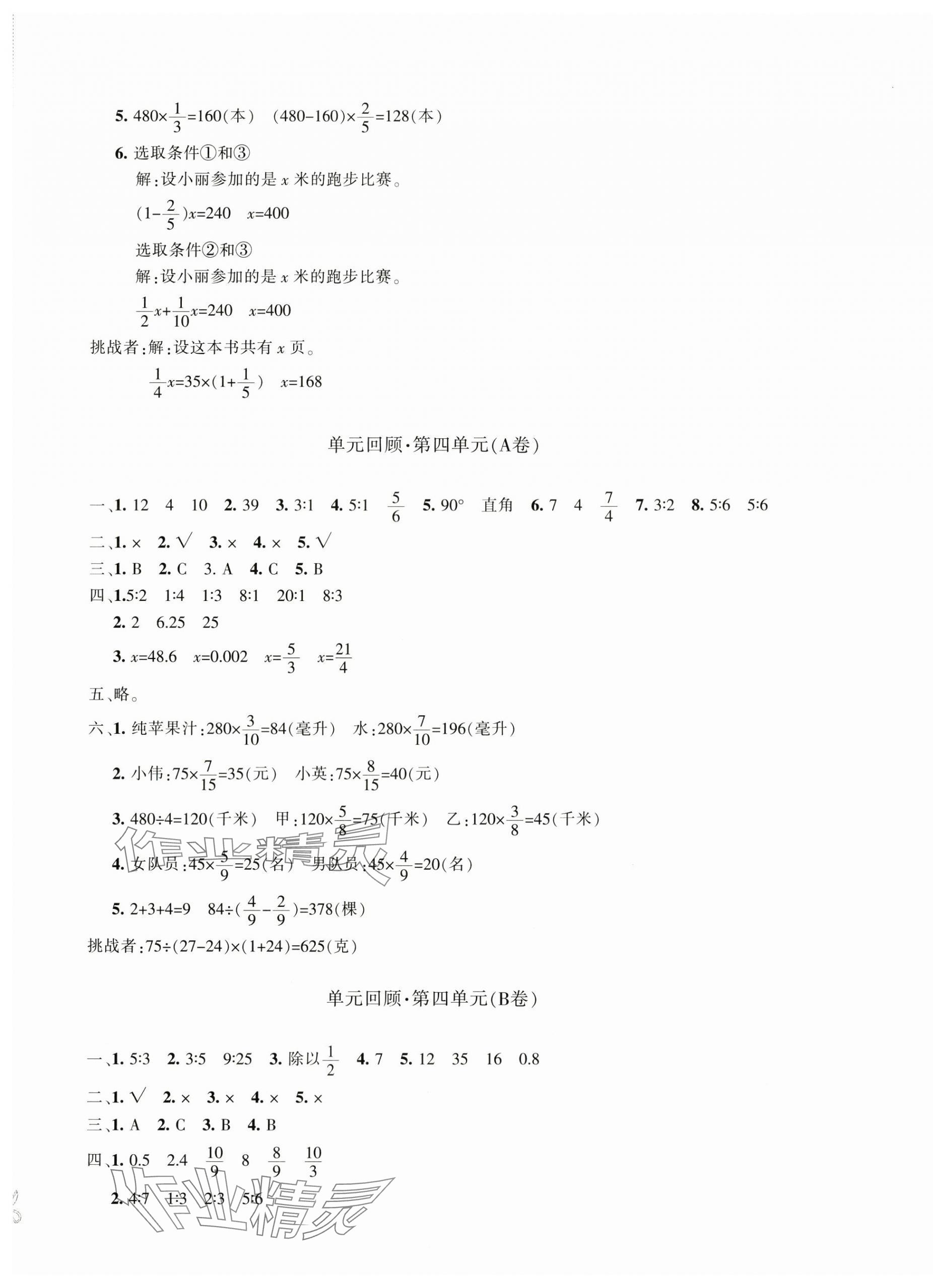 2024年优学1+1评价与测试六年级数学上册人教版 第5页