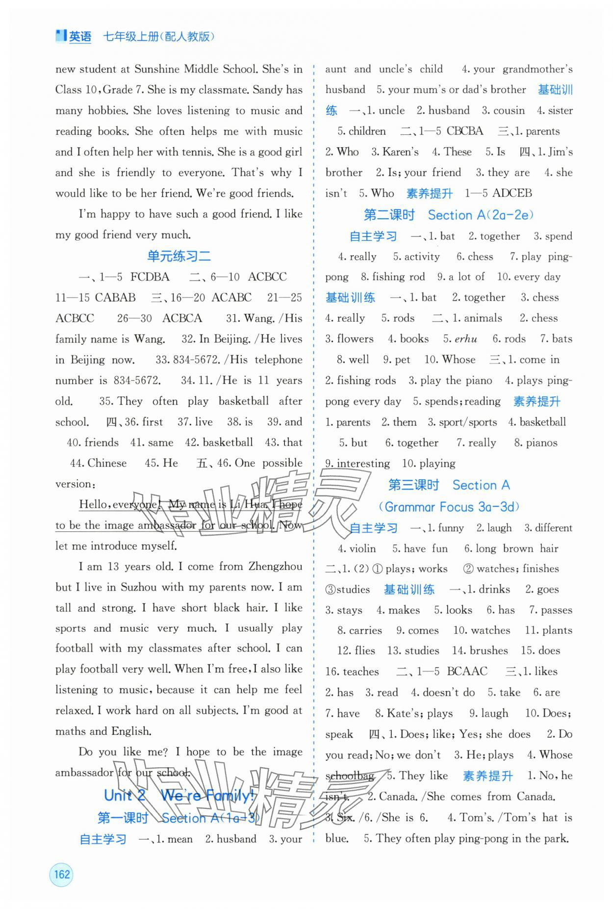 2025年自主学习能力测评七年级英语上册人教版 第4页
