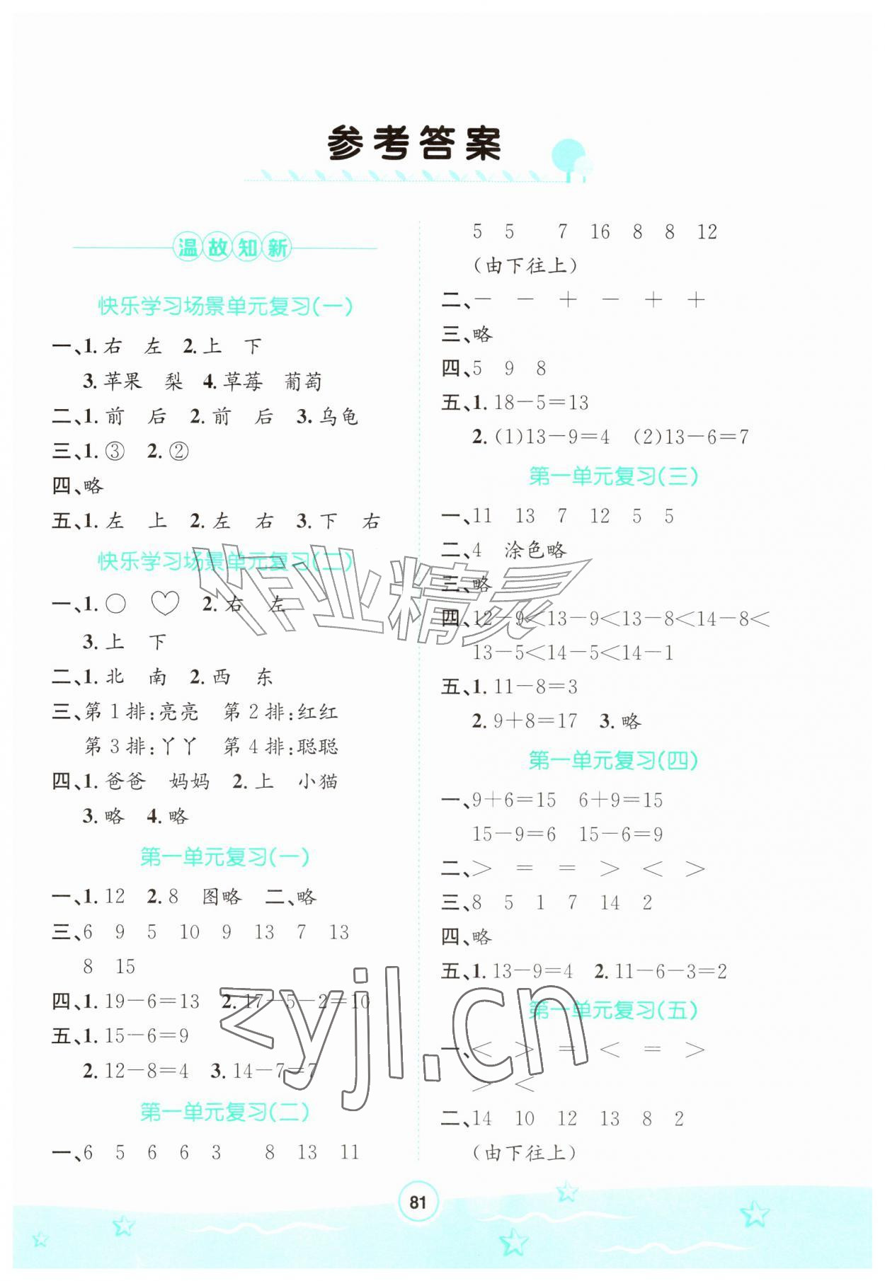 2026年桂壮红皮书暑假天地河北少年儿童出版社一年级数学冀教版&nbsp;第1页