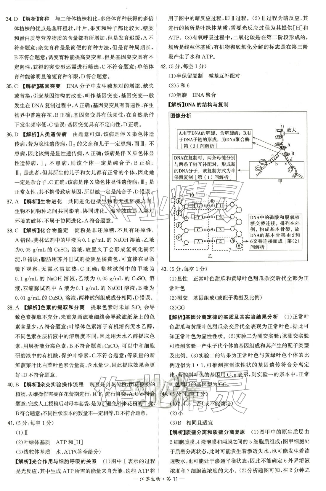 2026年天利38套学业水平考试高中生物全一册人教版江苏专版 第11页