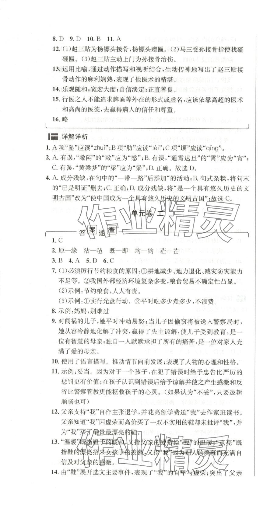 2025年陽光奪冠九年級語文下冊人教版&nbsp;第7頁