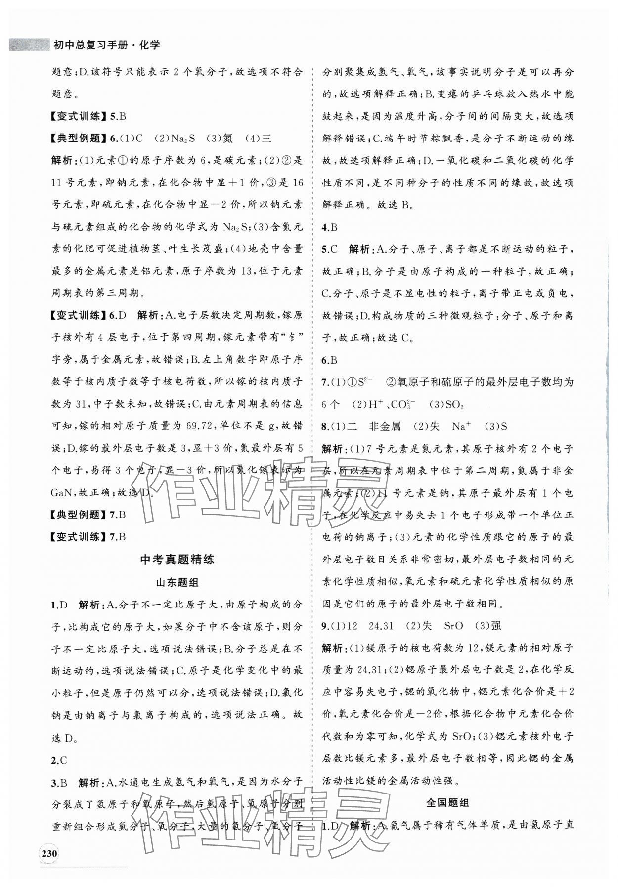 2025年初中總復(fù)習手冊山東人民出版社化學魯教版 第6頁