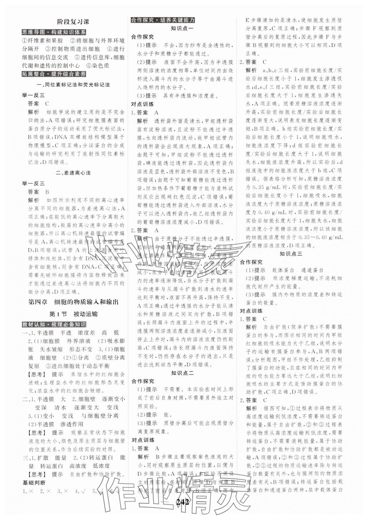 2023年高考調(diào)研衡水重點(diǎn)中學(xué)新教材同步學(xué)案高中生物必修1人教版 第12頁(yè)