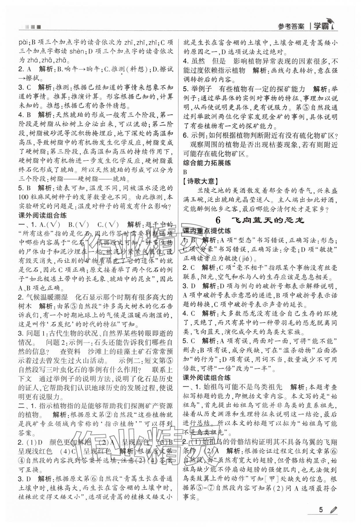 2024年乔木图书学霸四年级语文下册人教版 第5页